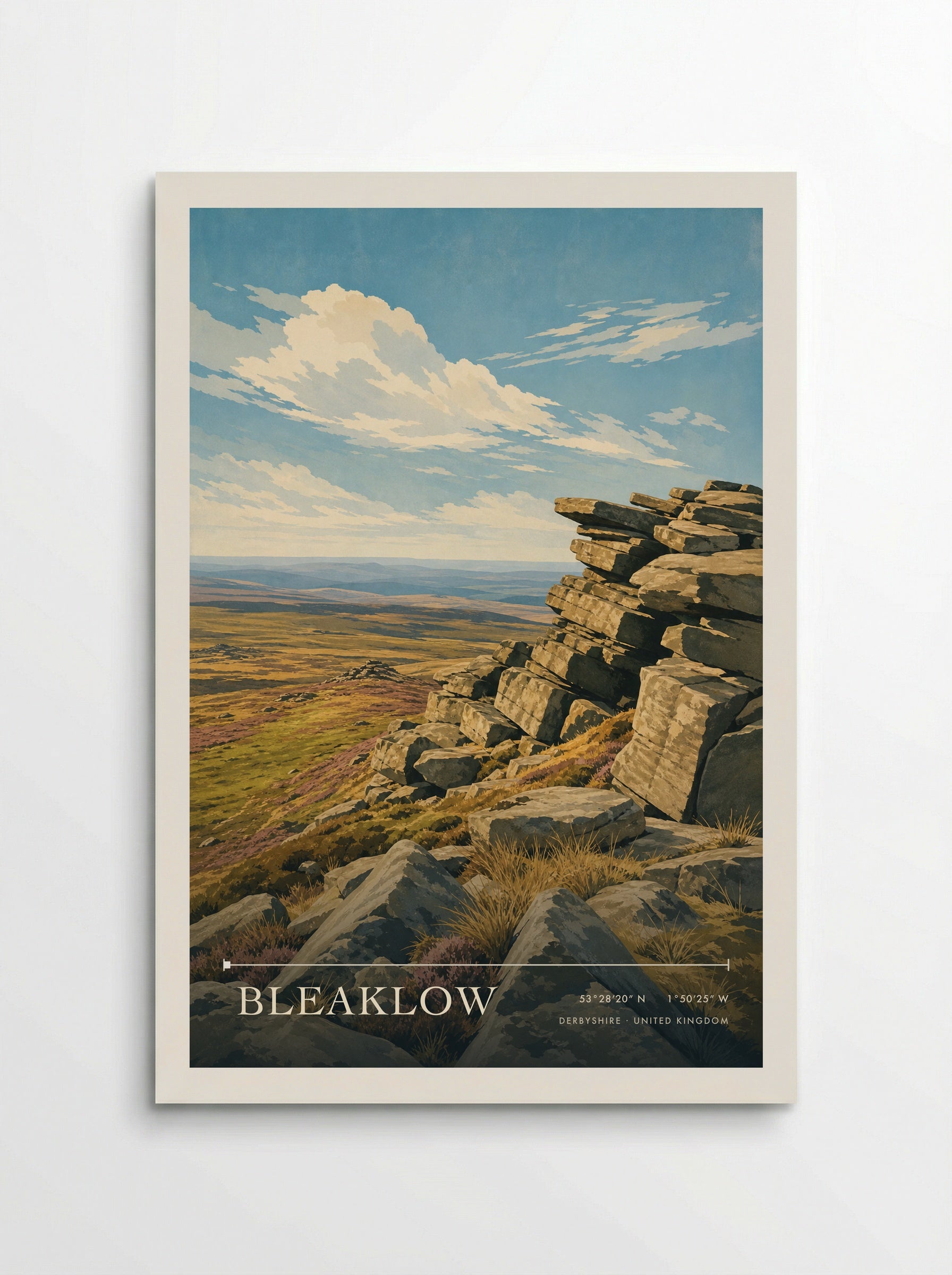 Bleaklow Derbyshire United Kingdom Travel Poster - Poster