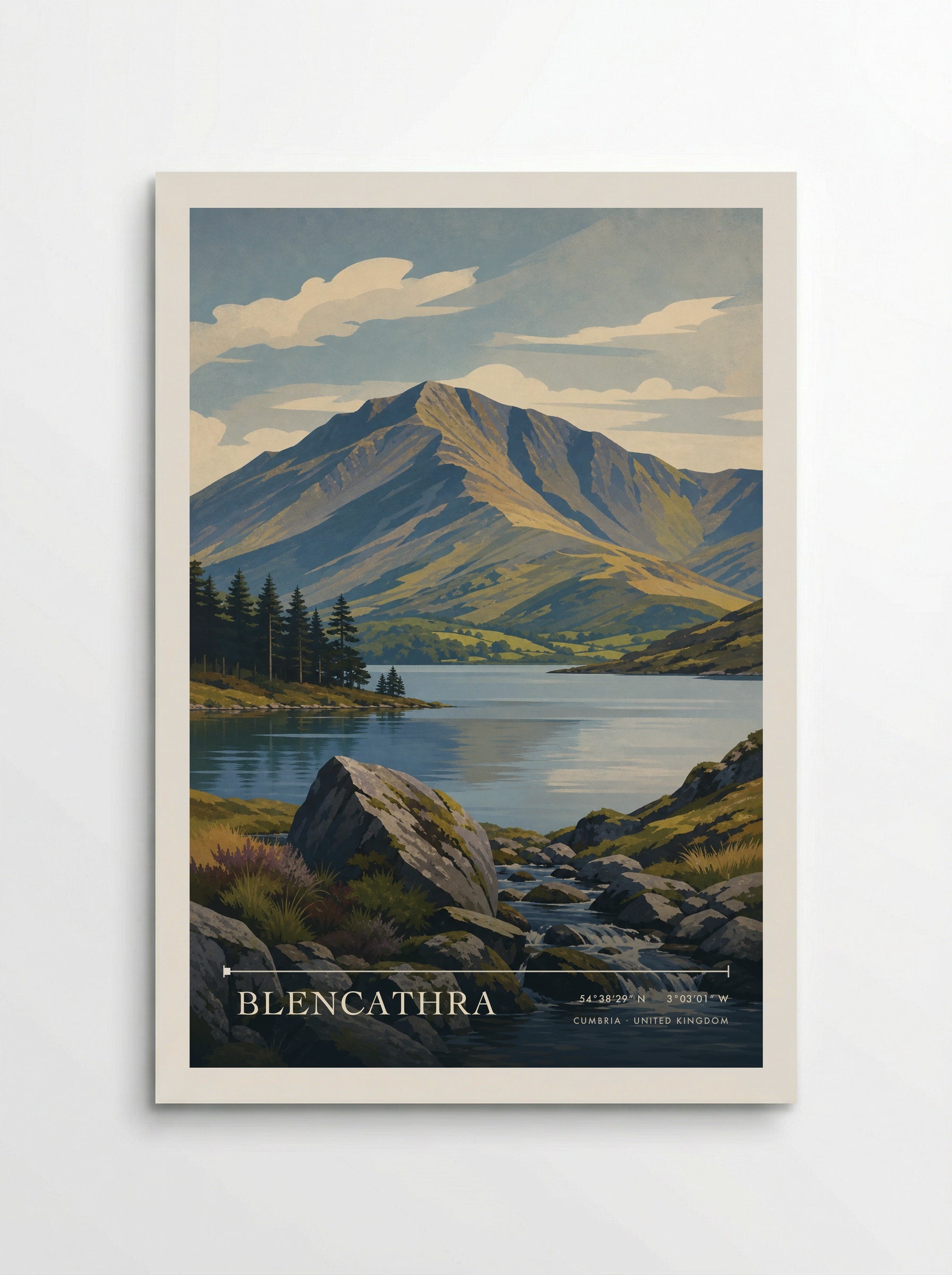Blencathra Cumbria United Kingdom Travel Poster - Poster