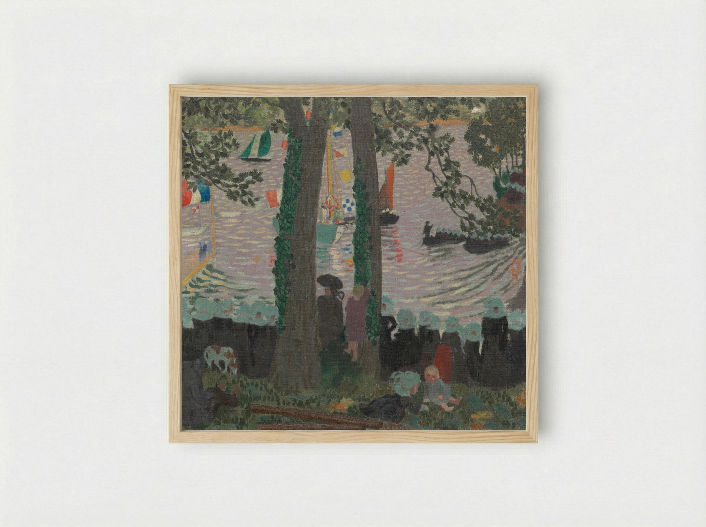 Blessing of a Yacht on the Belon River - Maurice Denis - Framed Print Wood