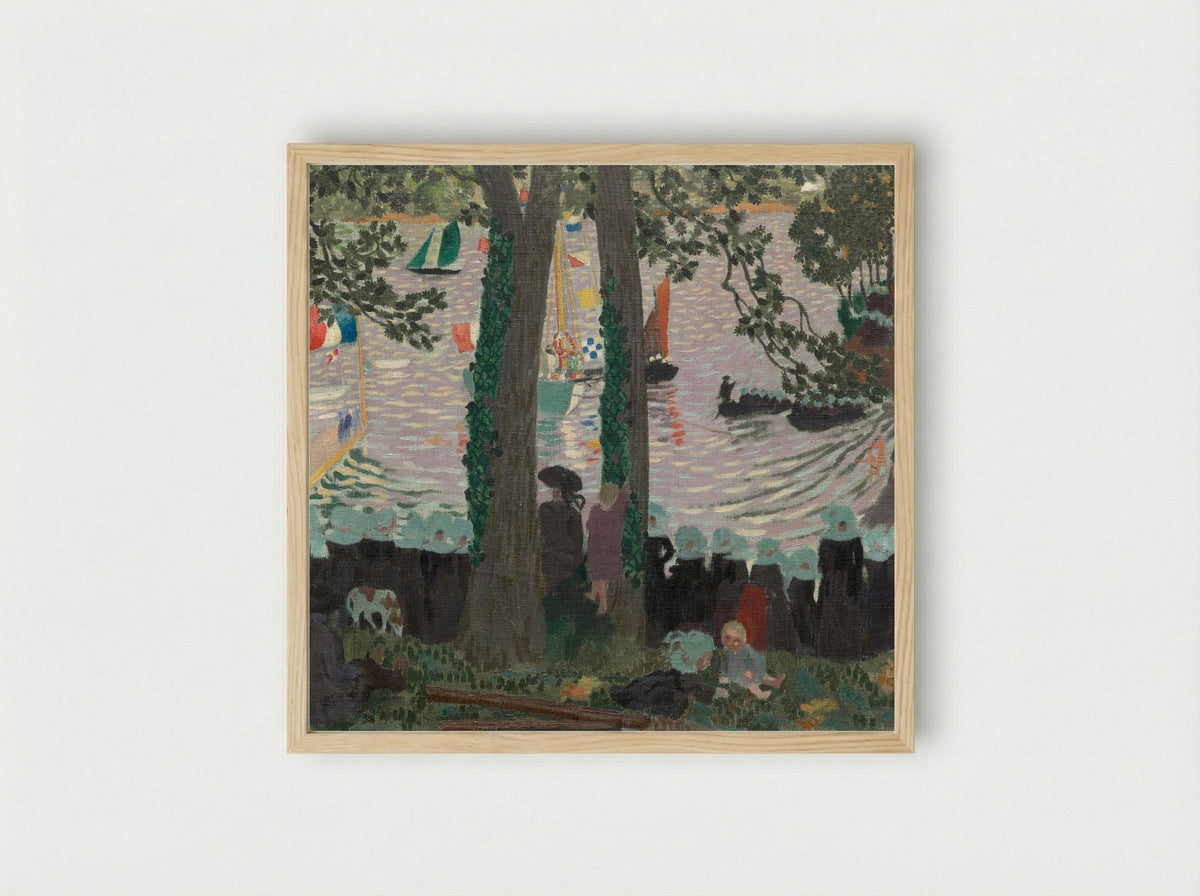Blessing of a Yacht on the Belon River - Maurice Denis - Framed Print Wood