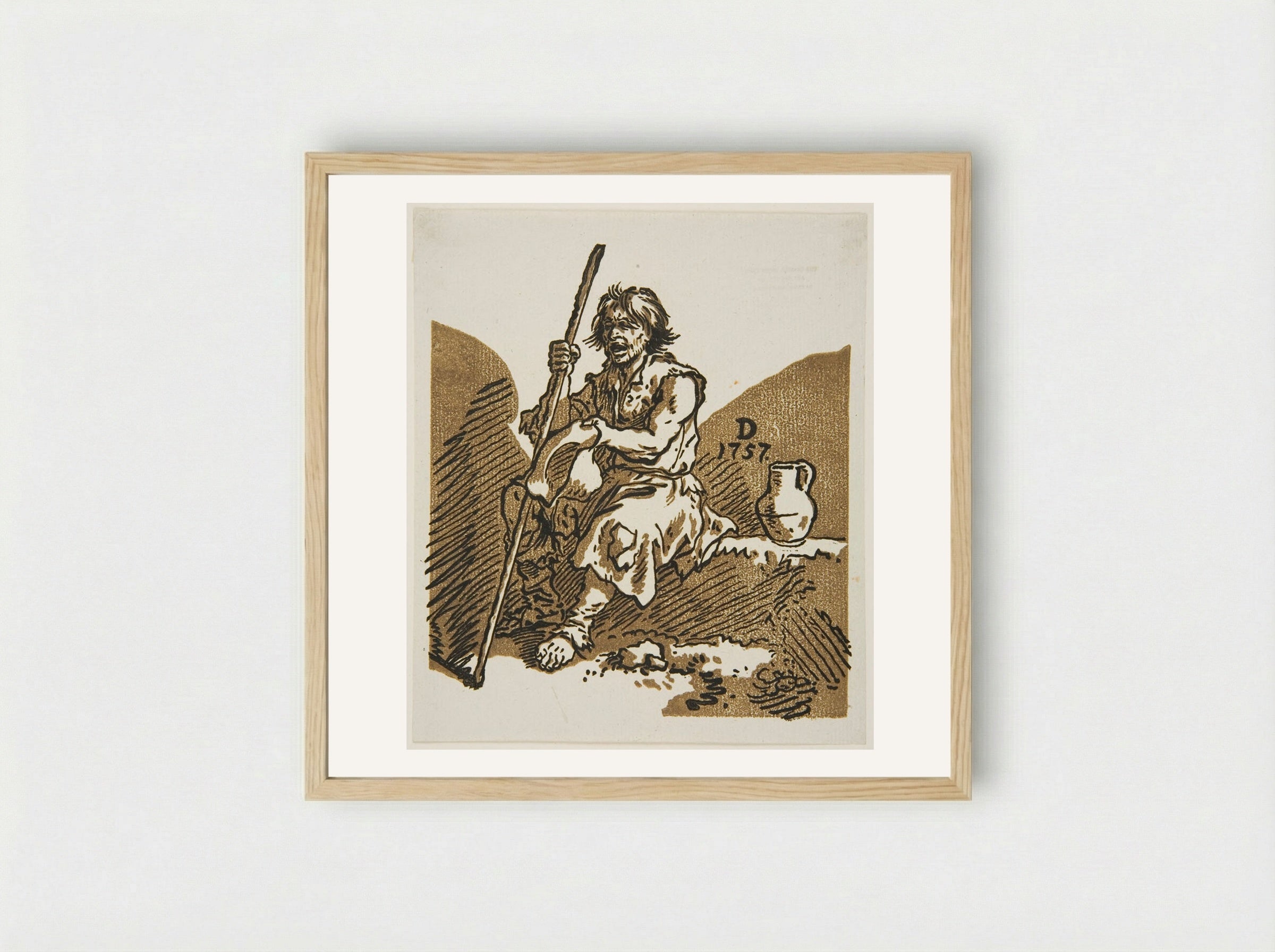 Blind Beggar - Christian Wilhelm Ernst Dietrich - Framed Print Wood