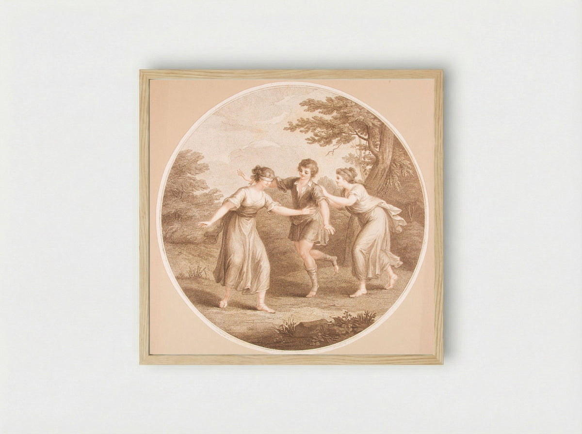 Blind Man's Bluff - Peter William Tomkins - Framed Print Wood