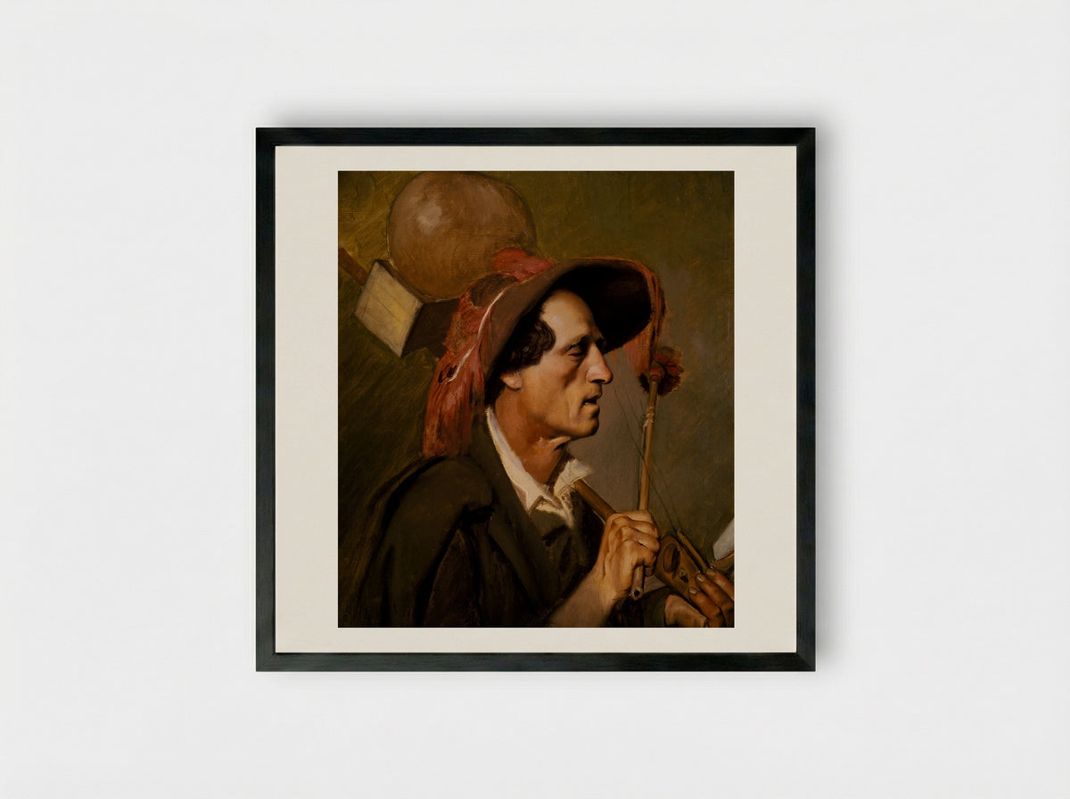 Blind Musician - Vasily Perov - Framed Print Black