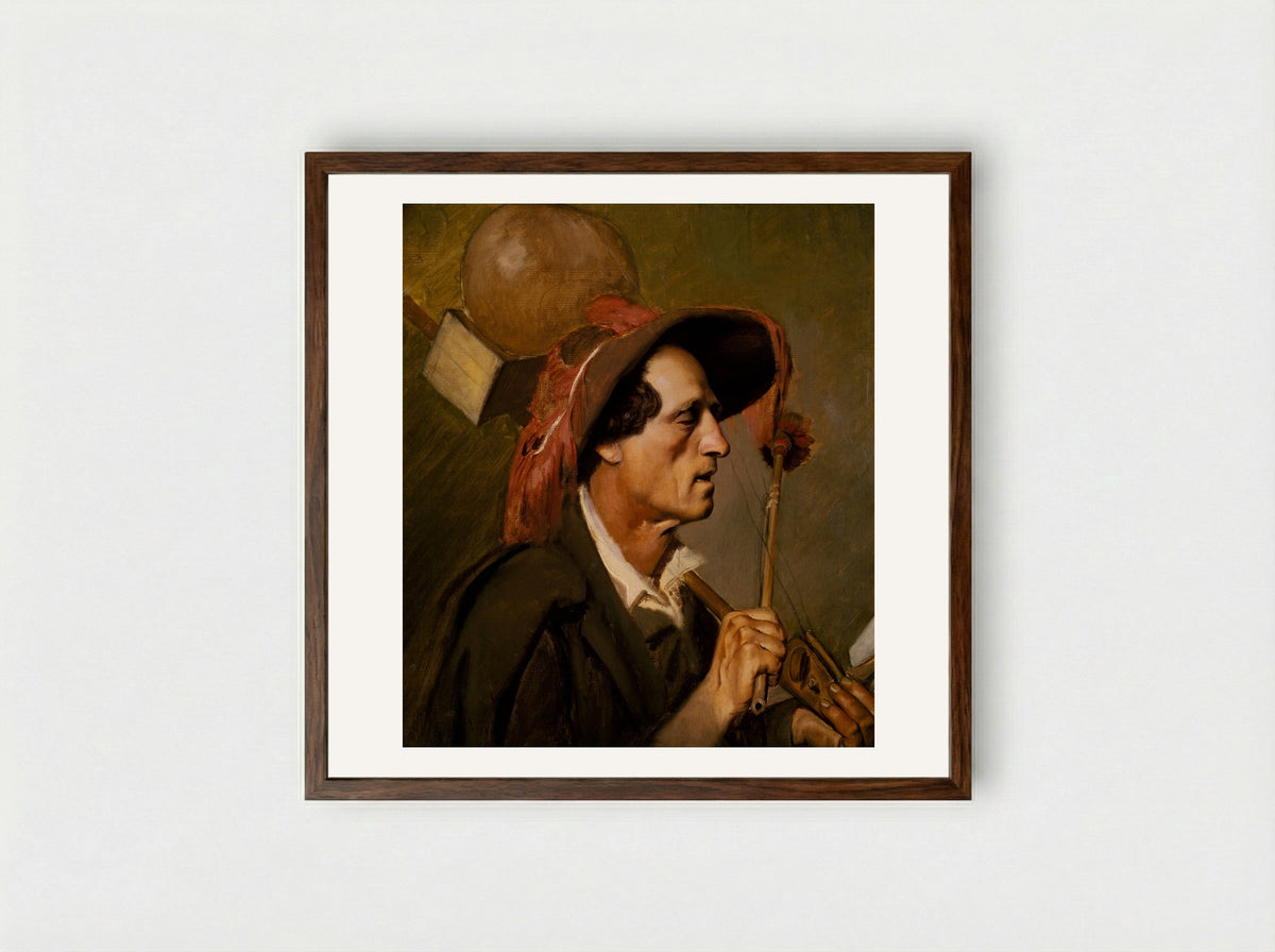Blind Musician - Vasily Perov - Framed Print Dark Wood
