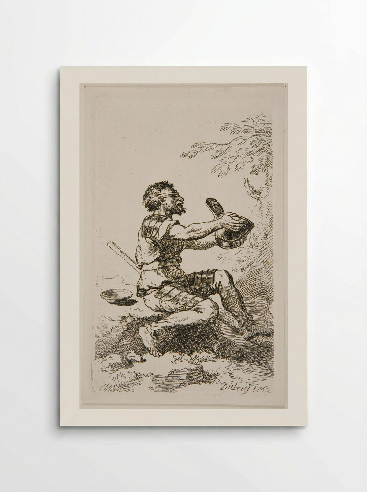 Blind Warrior Begging - Christian Wilhelm Ernst Dietrich - Poster