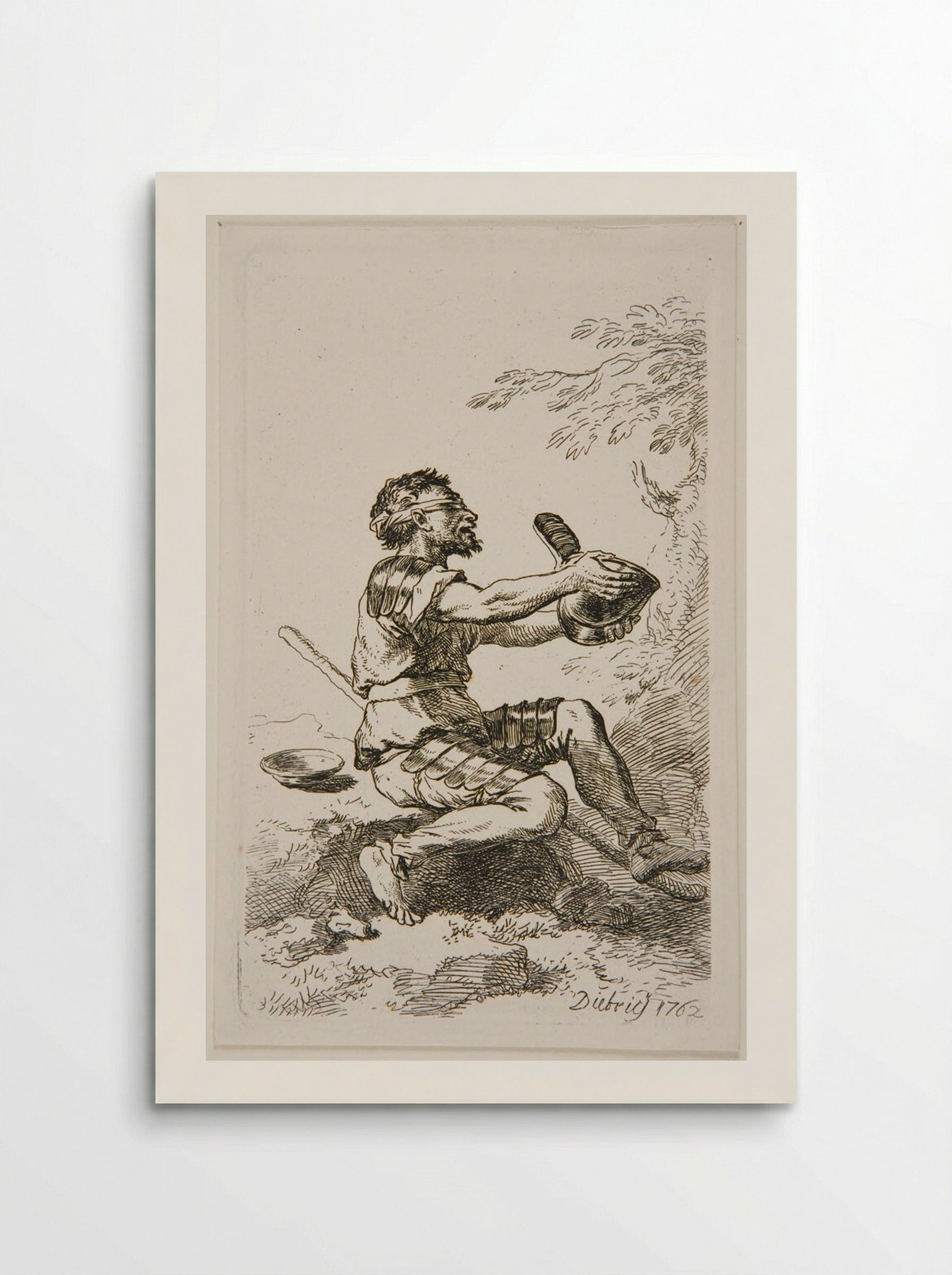 Blind Warrior Begging - Christian Wilhelm Ernst Dietrich - Poster
