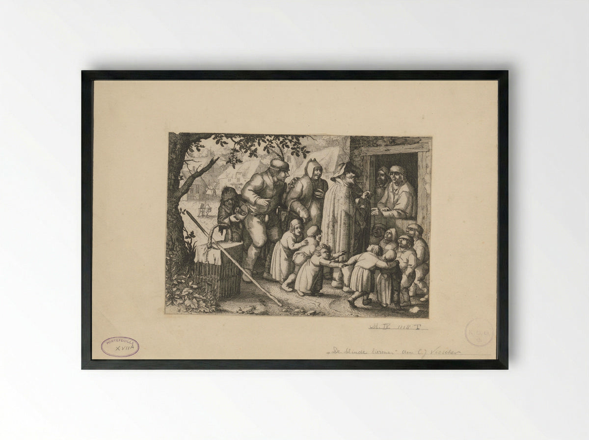 Blinde liereman - Claes Jansz. Visscher (II) - Framed Print Black