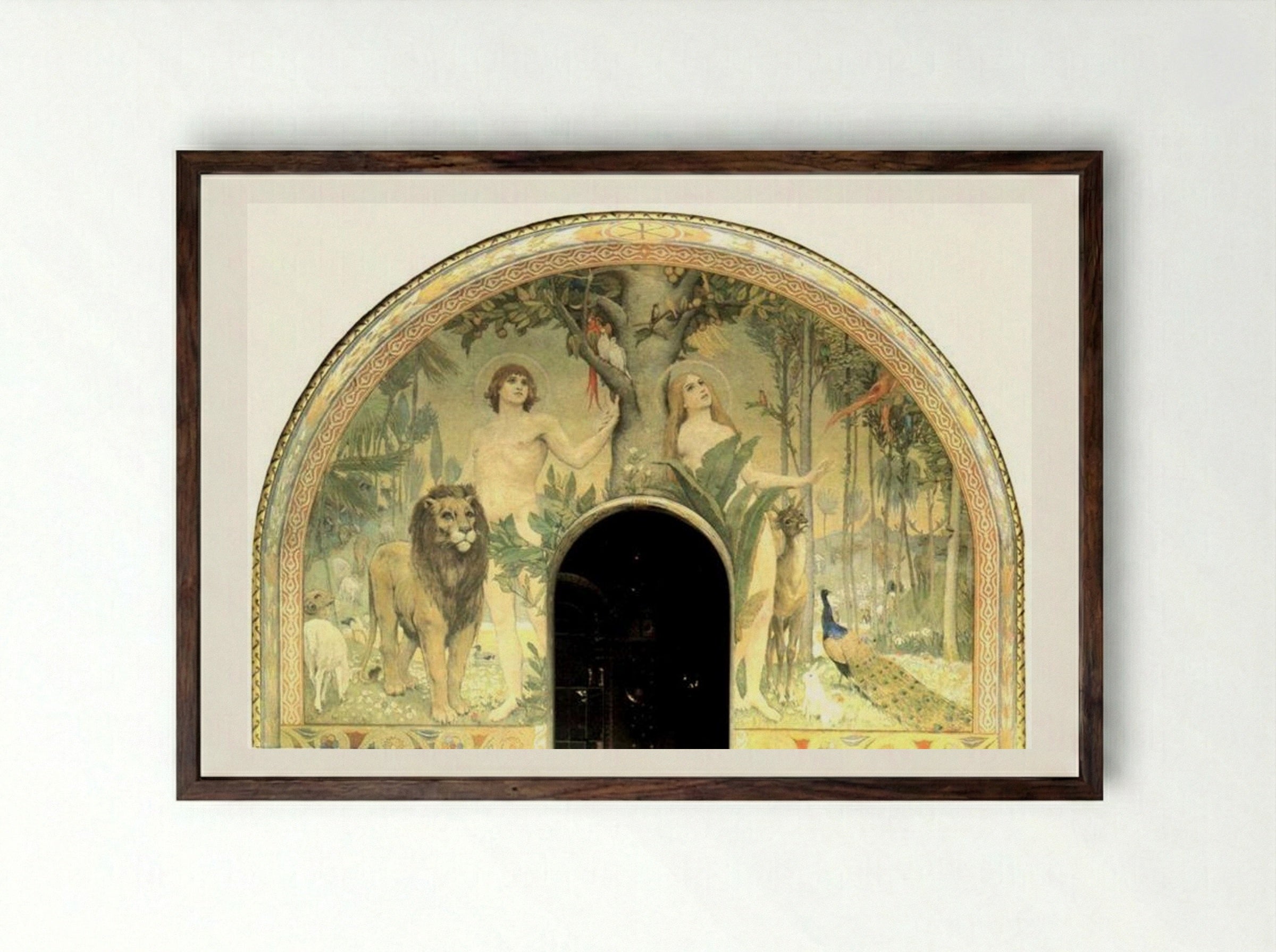 Bliss of Paradise - Viktor Vasnetsov - Framed Print Dark Wood
