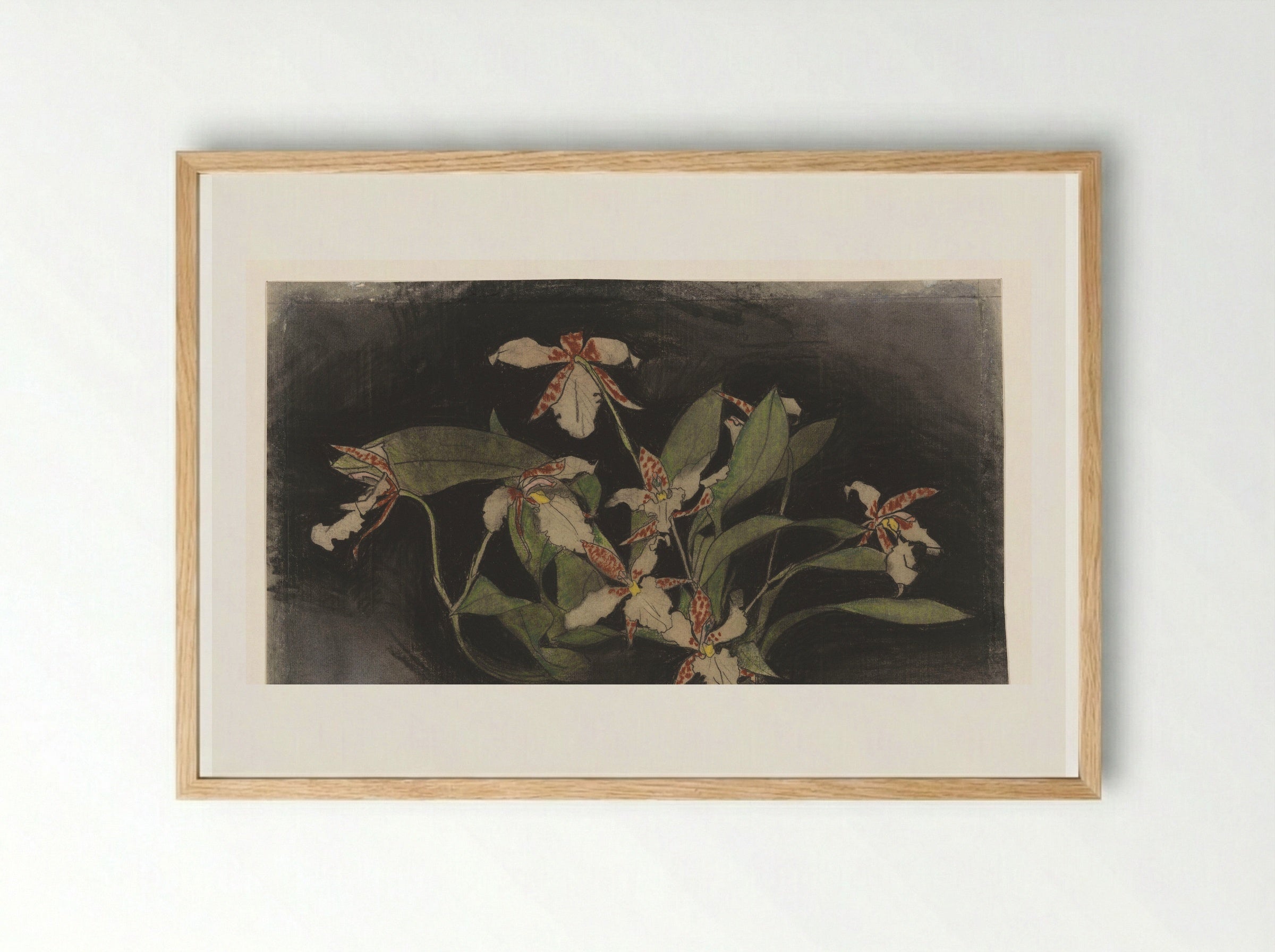 Bloeiende orchideeëntak - Theo Nieuwenhuis - Framed Print Wood