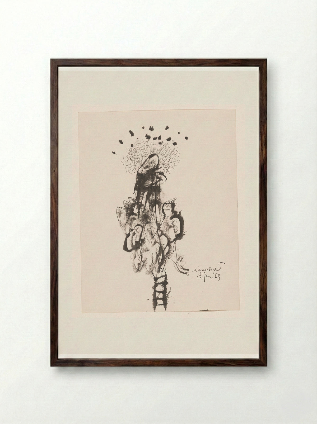Bloem (Flower) - Lucebert - Framed Print Dark Wood