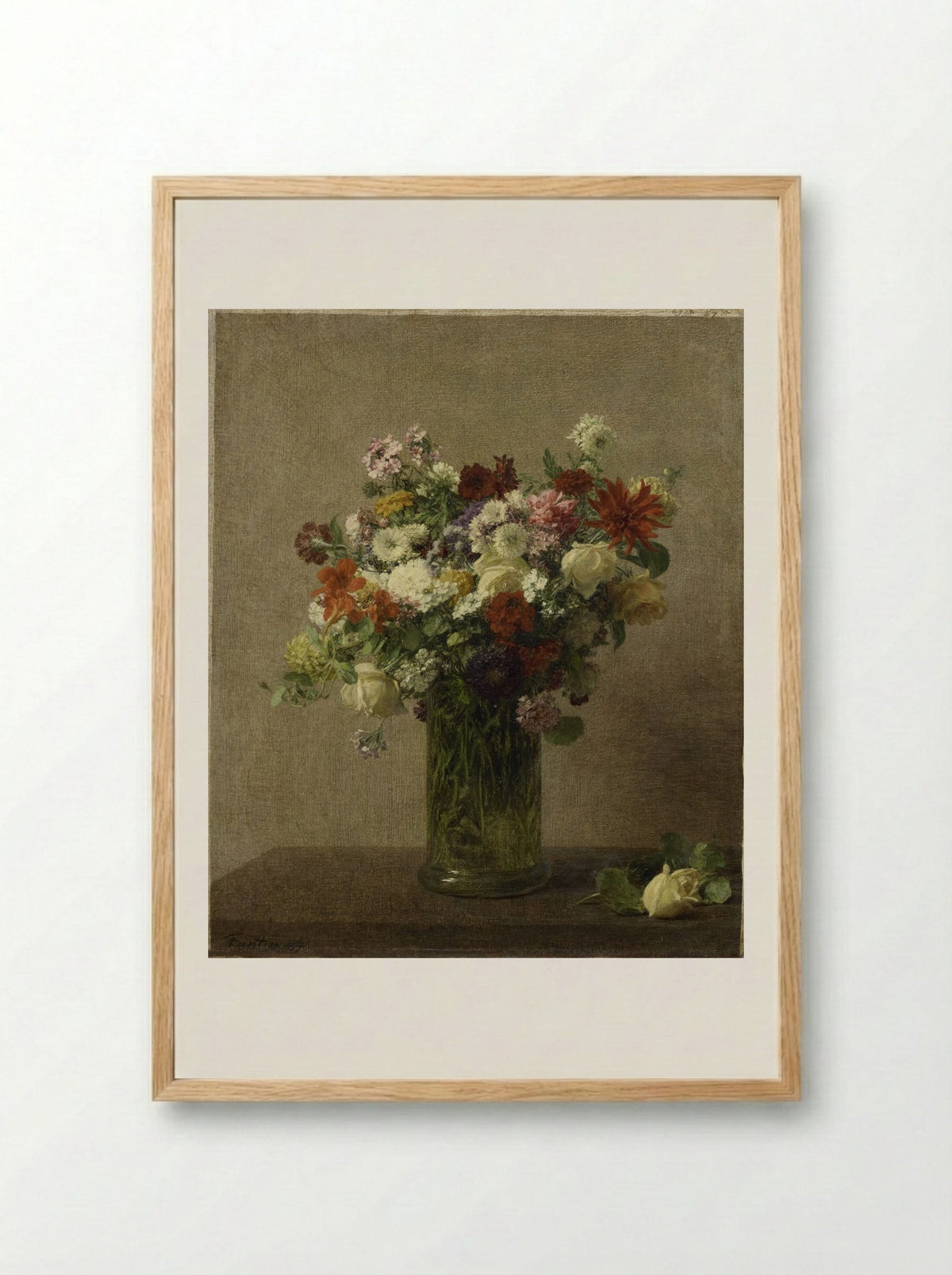 Bloemen uit Normandië - Henri Fantin-Latour - Framed Print Wood