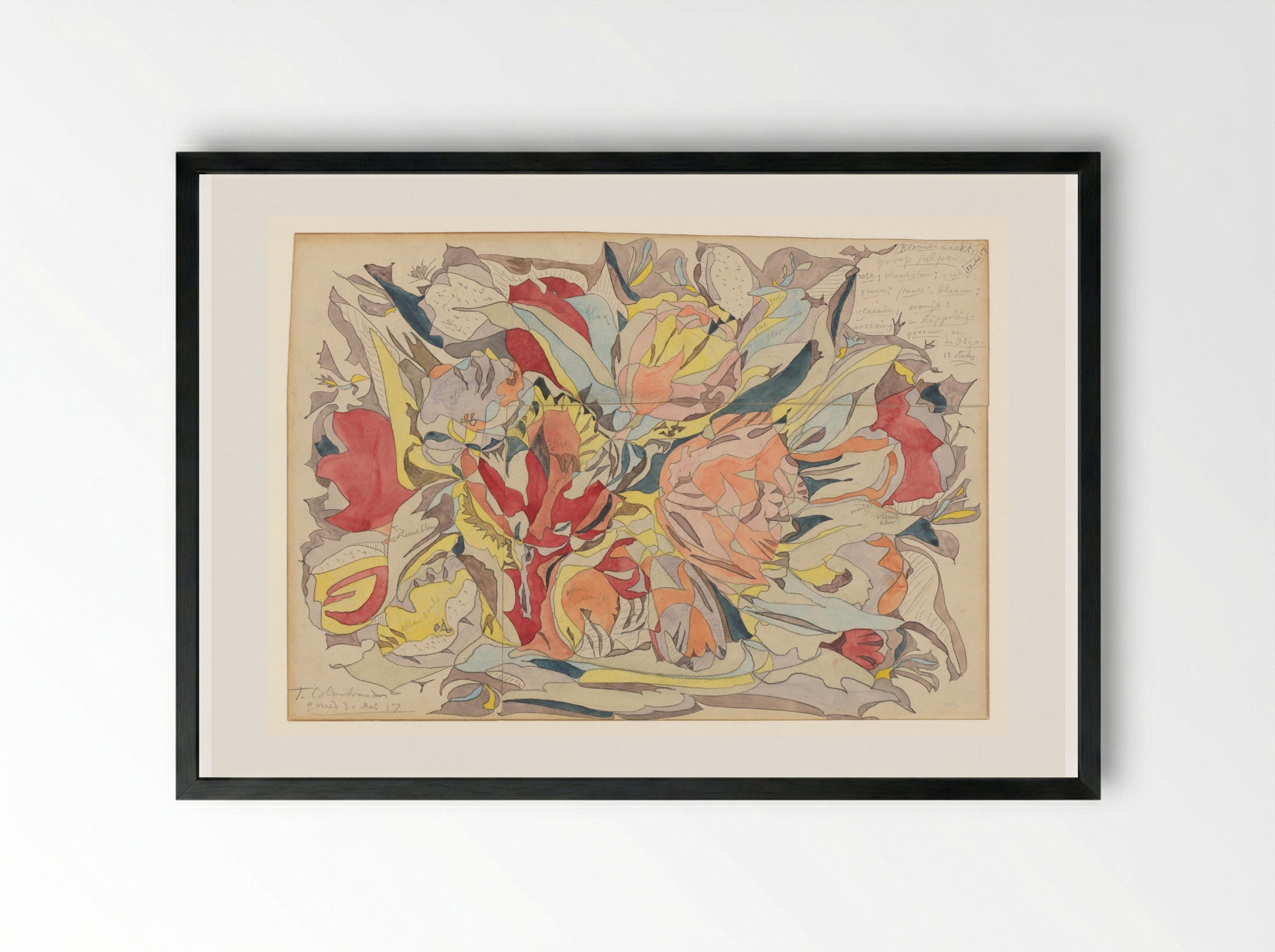 Bloemenmarkt - Theo Colenbrander - Framed Print Black