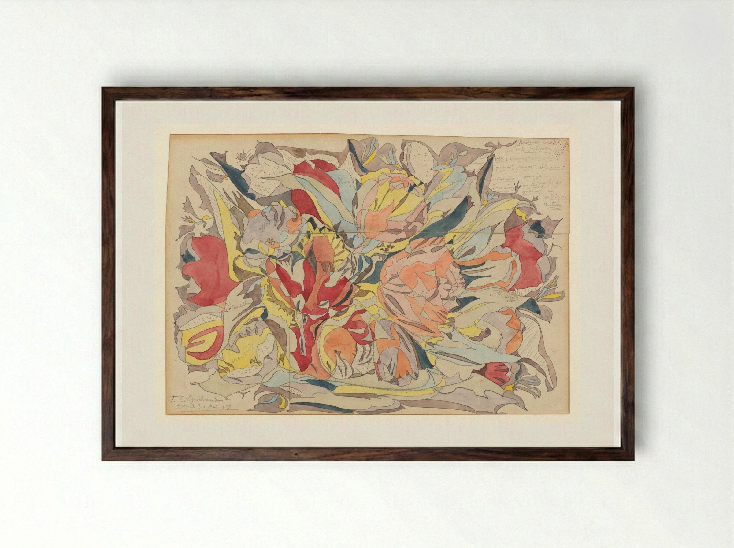 Bloemenmarkt - Theo Colenbrander - Framed Print Dark Wood
