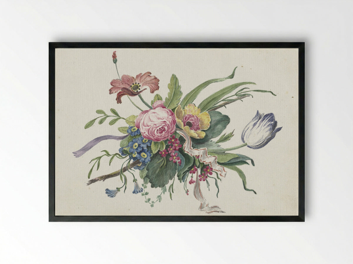 Bloemstuk - Katharina Wilhelmina Schweickhardt - Framed Print Black