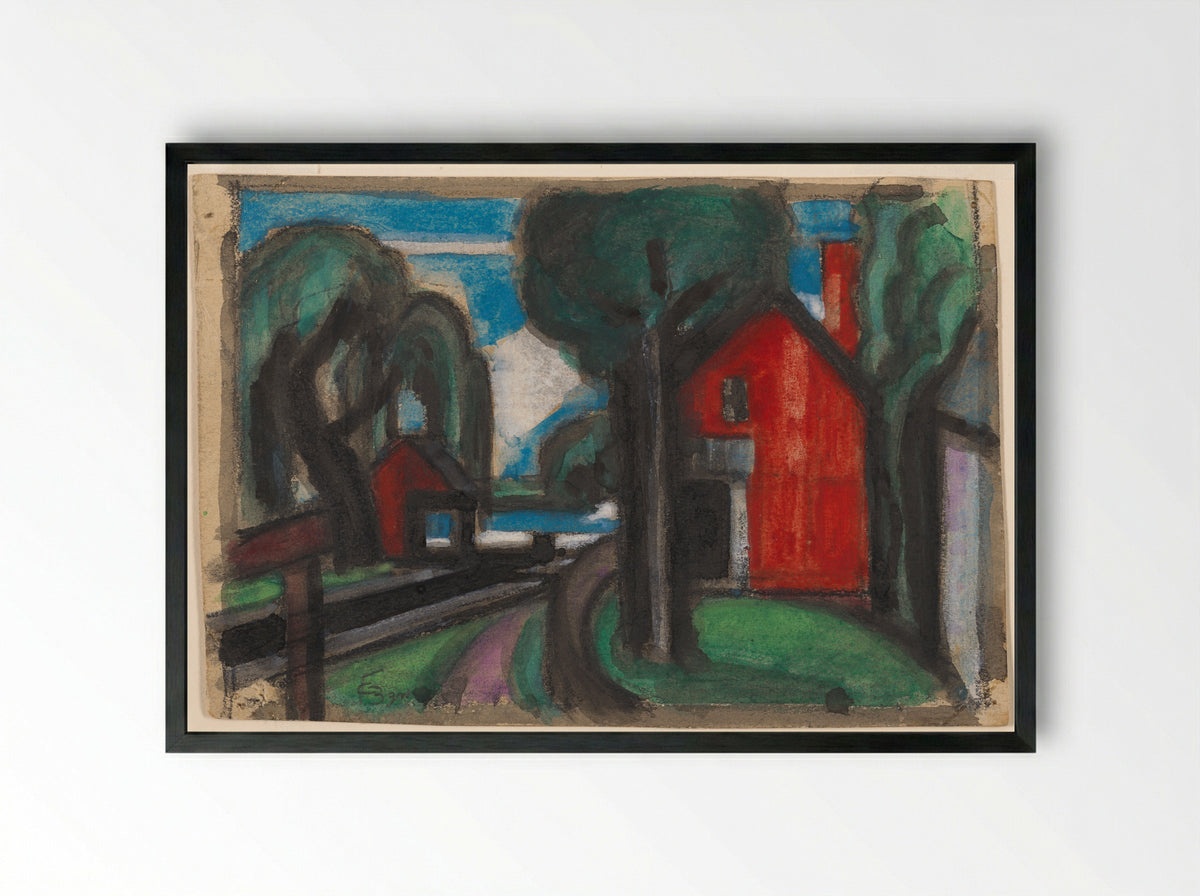 Bloomfield Lock - Oscar Bluemner - Framed Print Black
