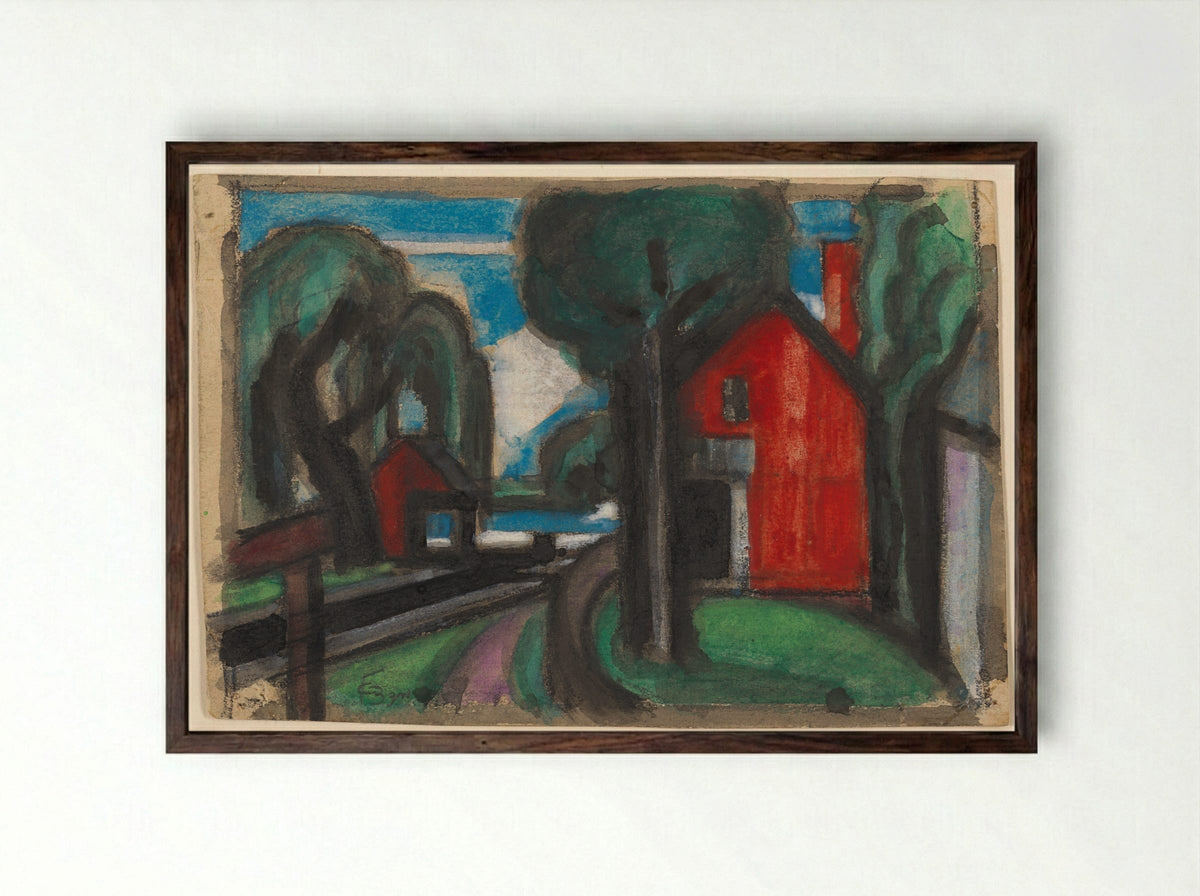 Bloomfield Lock - Oscar Bluemner - Framed Print Dark Wood