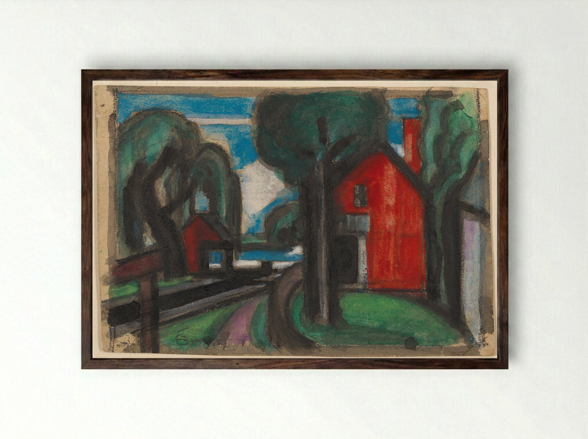 Bloomfield Lock - Oscar Bluemner - Framed Print Dark Wood