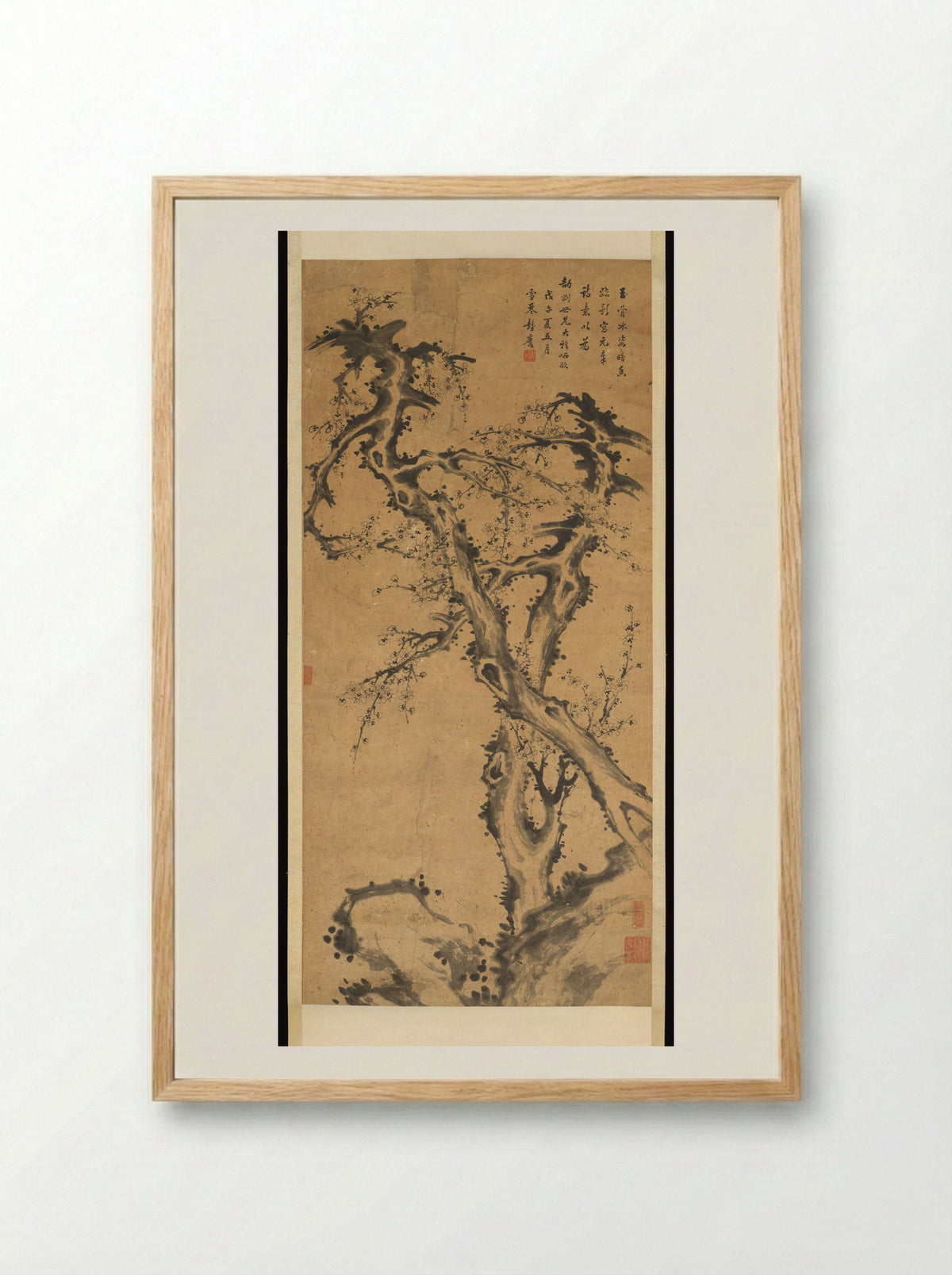 Blossoming Prunus Tree - Peng Yulin - Framed Print Wood