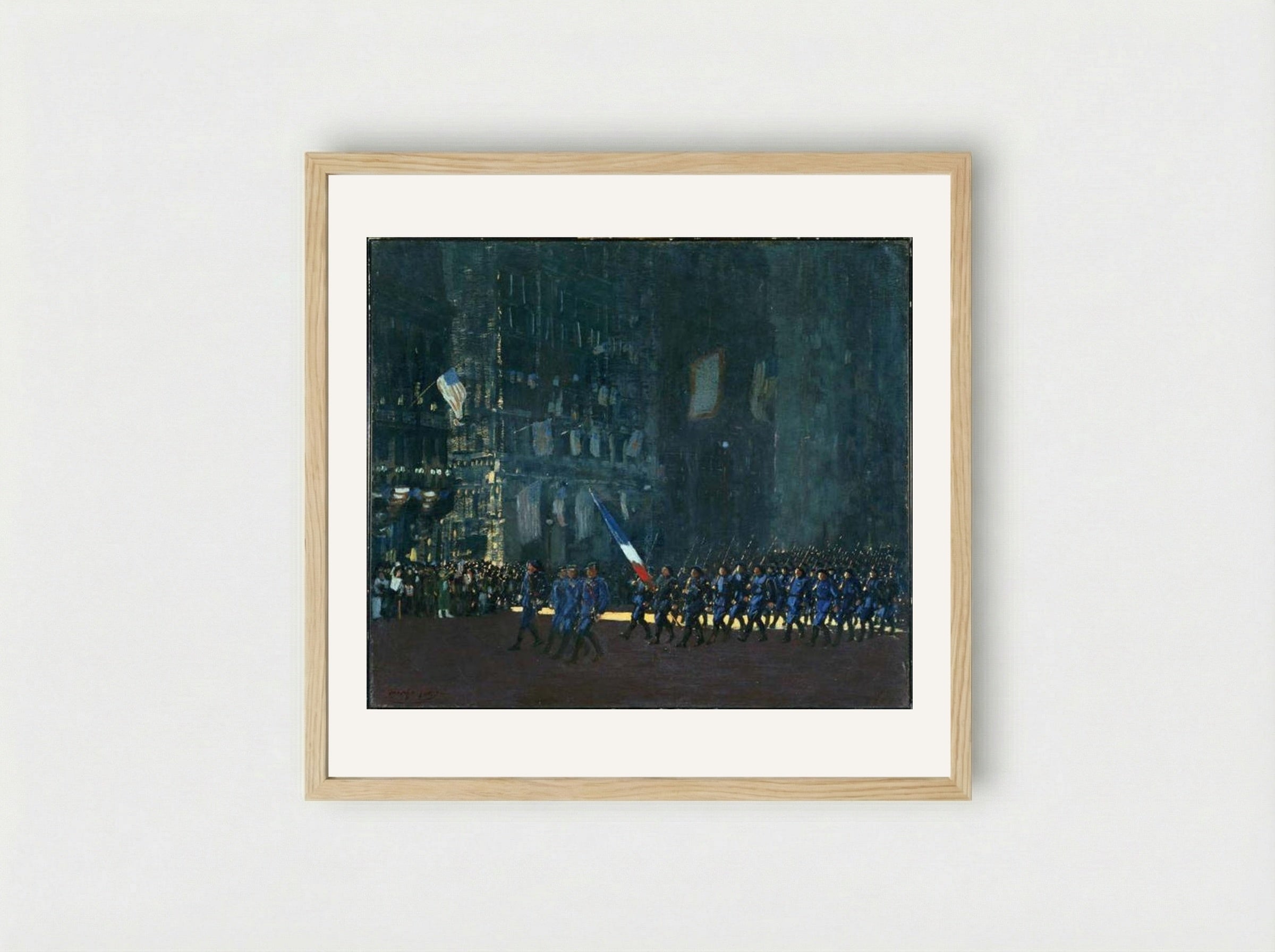 Blue Devils on Fifth Avenue - George Luks - Framed Print Wood