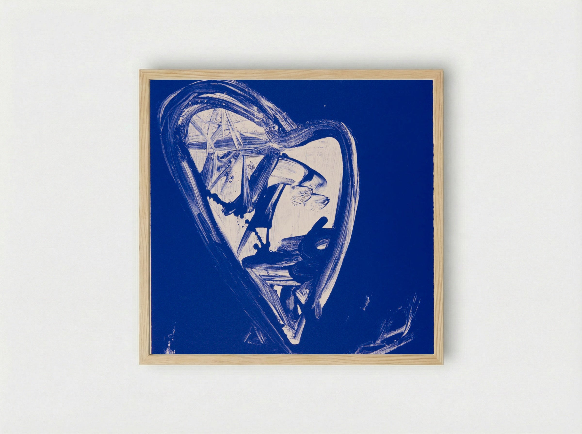 Blue Lithograph - John Dowell - Framed Print Wood