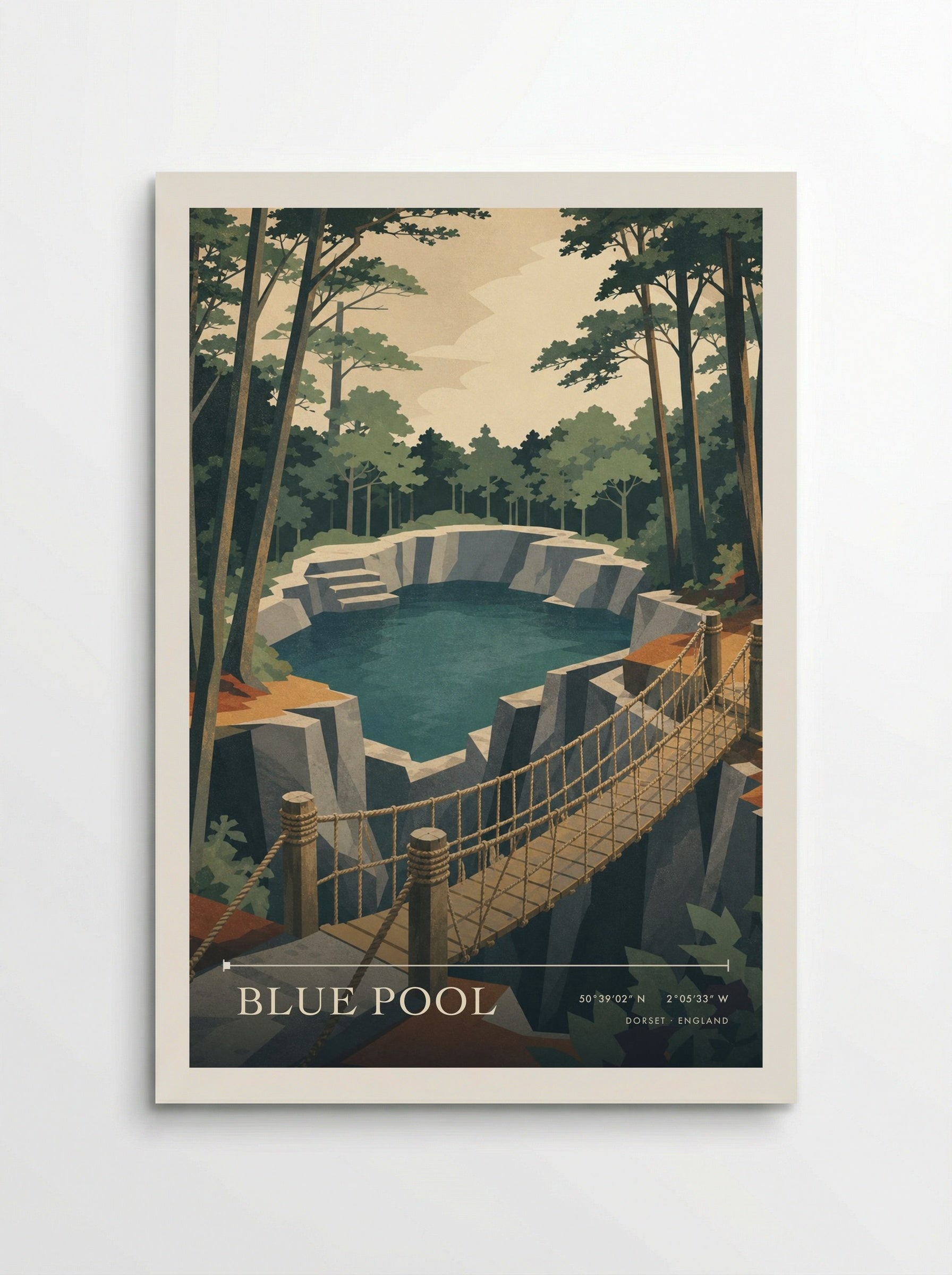 Blue Pool Dorset England Travel Poster - Poster