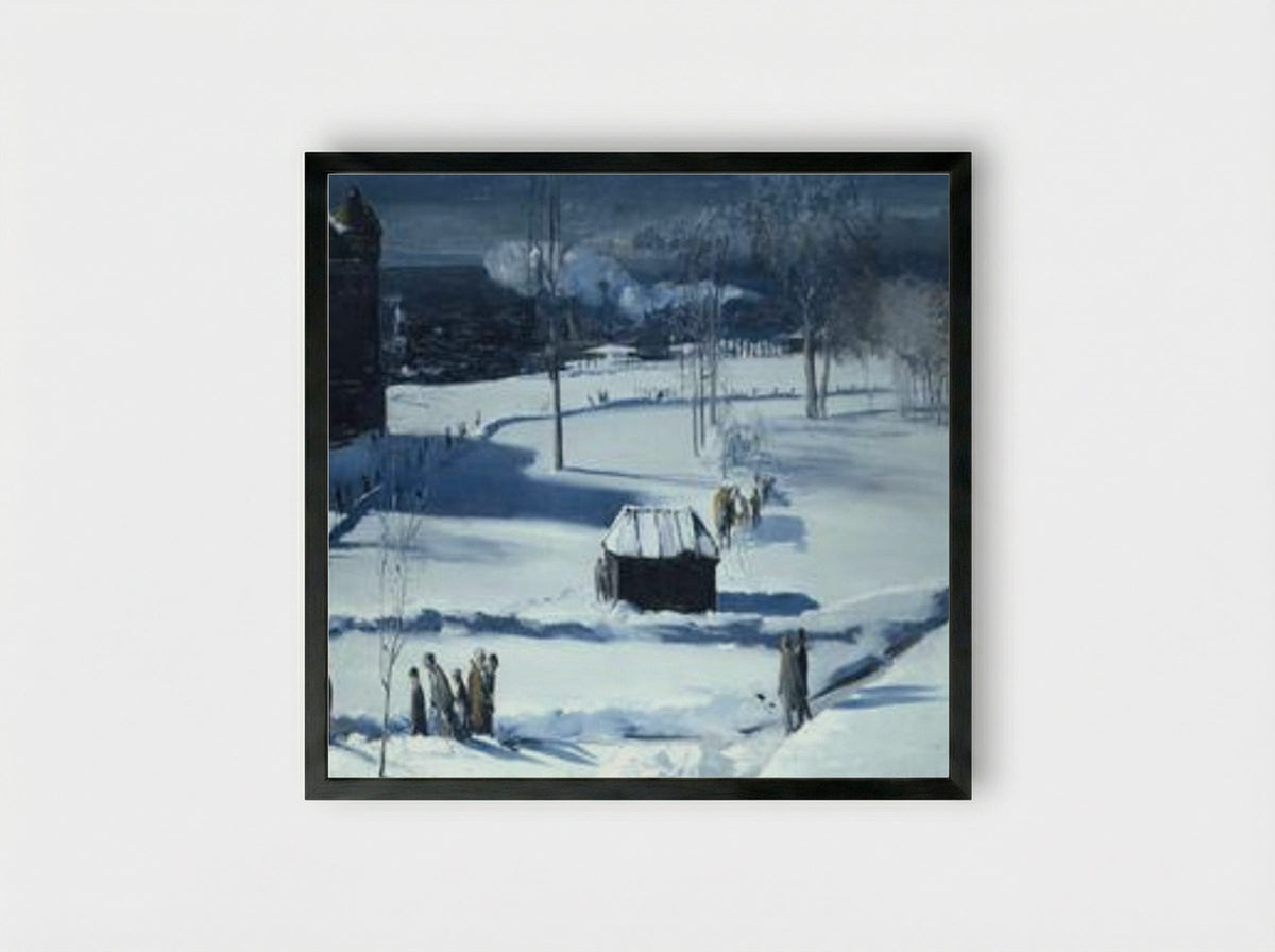 Blue Snow, The Battery - George Bellows - Framed Print Black