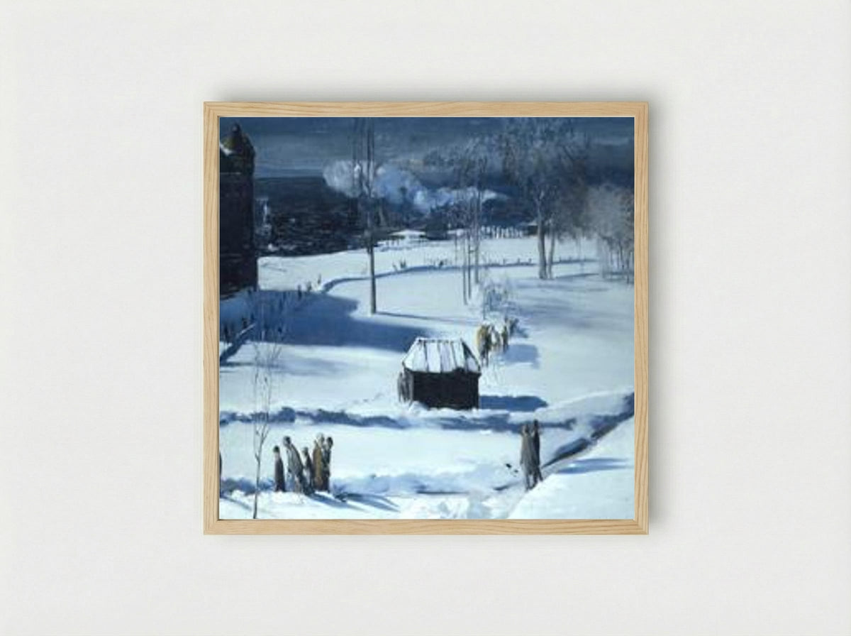 Blue Snow, The Battery - George Bellows - Framed Print Wood