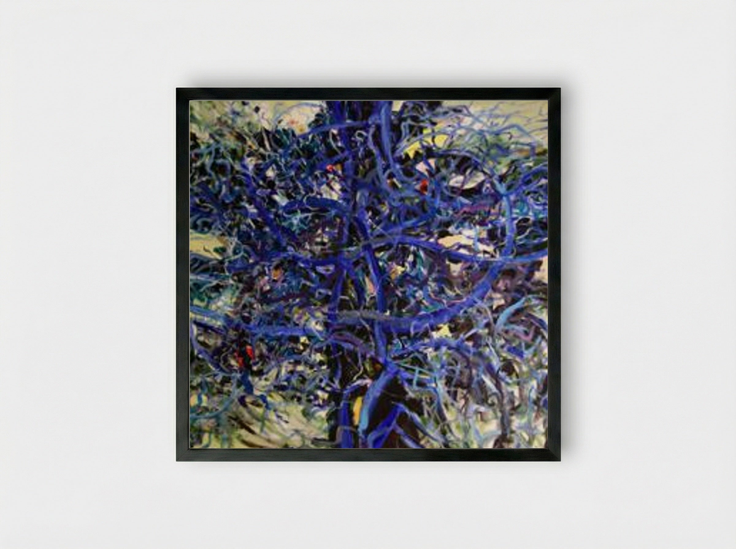 Blue Tree III - Romul Nutiu - Framed Print Black