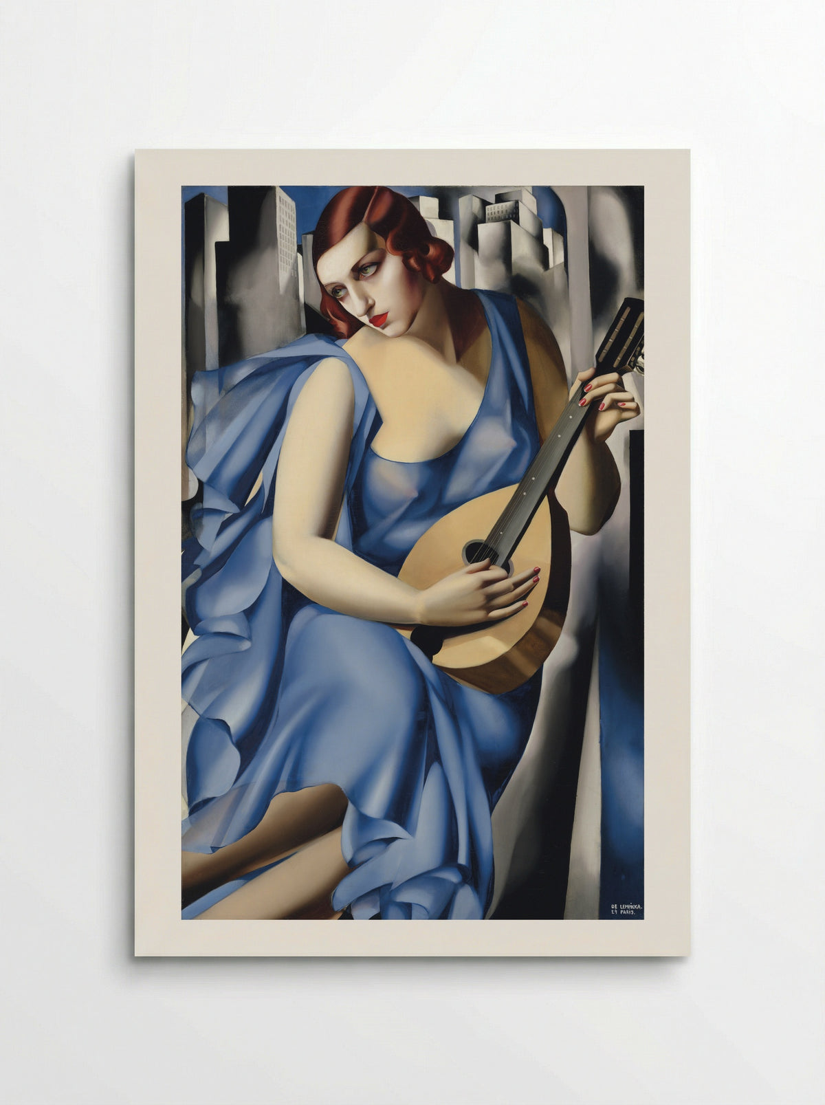 Blue Woman with a Guitar - Tamara de Lempicka - Poster