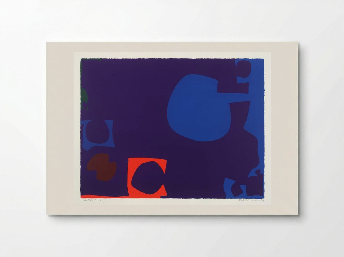 Blue and Deep Violet with Orange, Brown and Green - Patrick Heron - Poster
