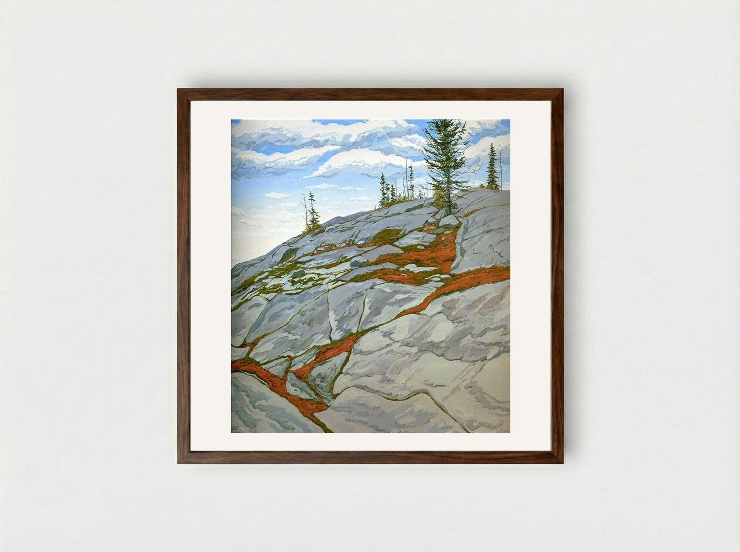 Blueberries in Fissures - Neil Welliver - Framed Print Dark Wood