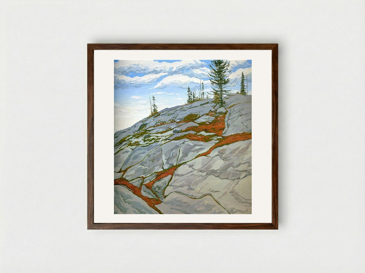Blueberries in Fissures - Neil Welliver - Framed Print Dark Wood