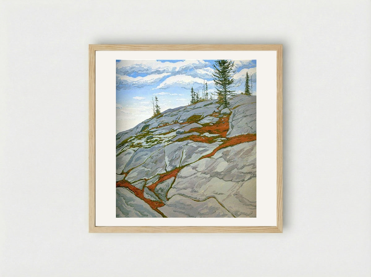 Blueberries in Fissures - Neil Welliver - Framed Print Wood