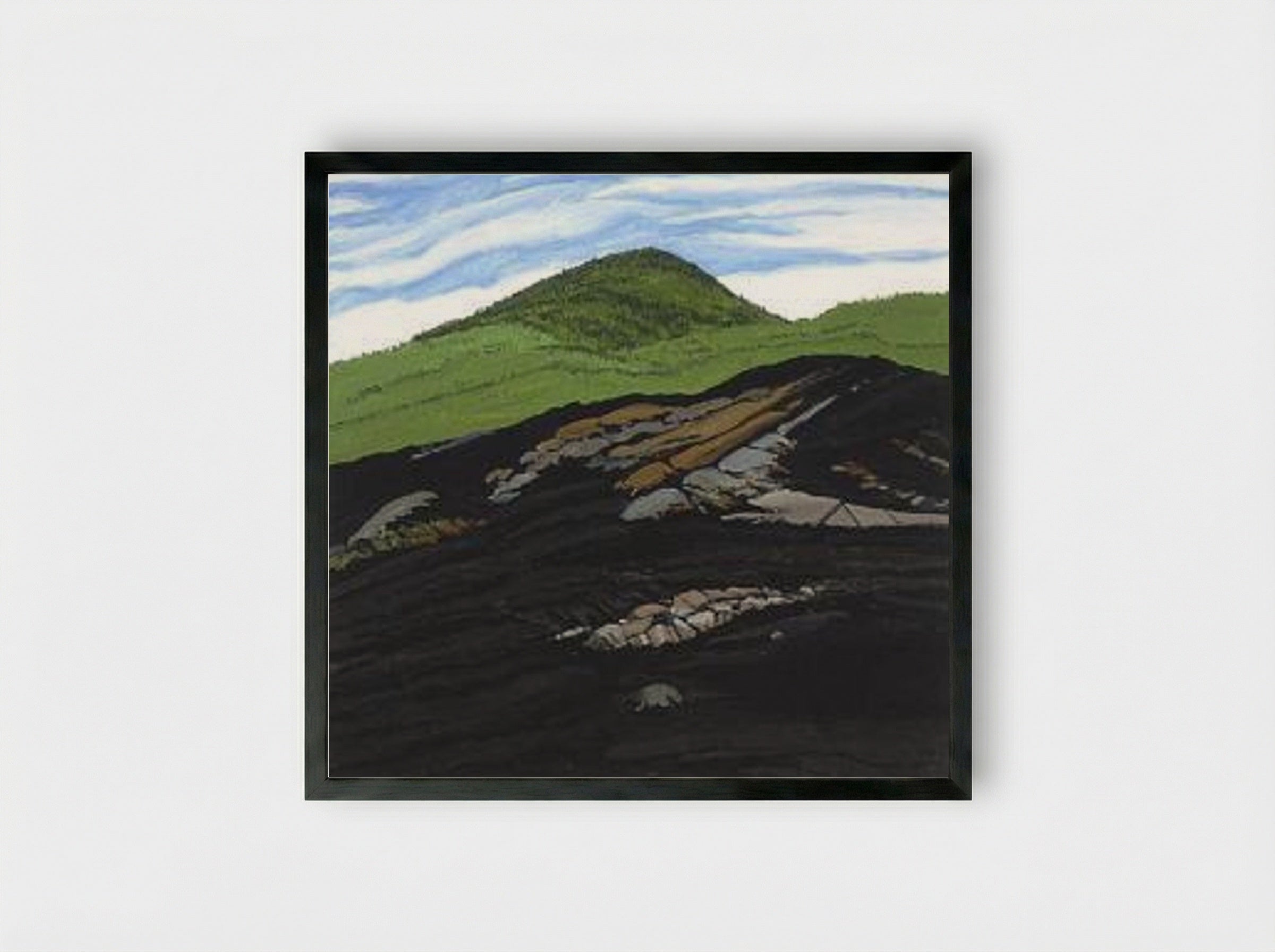 Blueberry Burn Morey's Hill - Neil Welliver - Framed Print Black