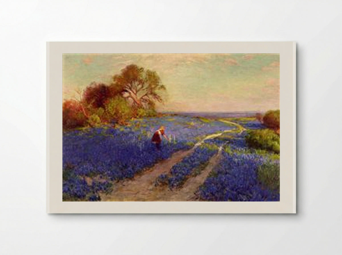 Bluebonnet Scene with a Girl - Robert Julian Onderdonk - Poster
