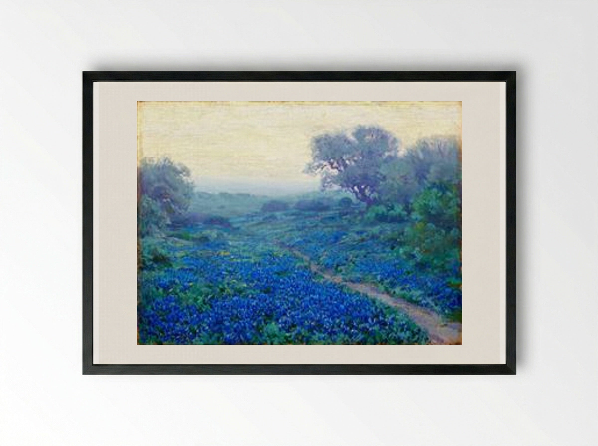 Bluebonnets at Sunrise - Robert Julian Onderdonk - Framed Print Black