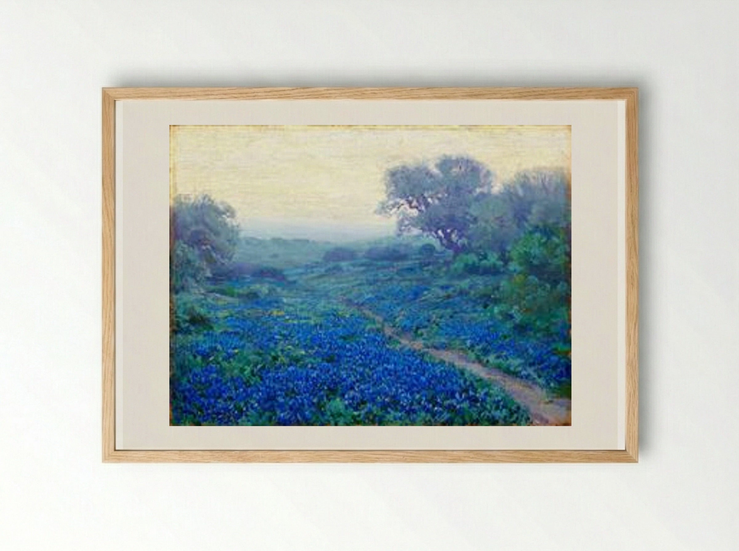 Bluebonnets at Sunrise - Robert Julian Onderdonk - Framed Print Wood