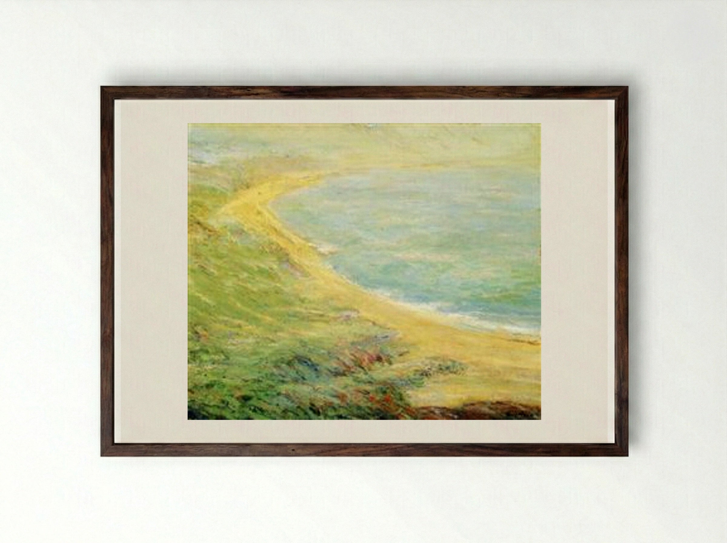 Bluff at Pourville - Guy Rose - Framed Print Dark Wood