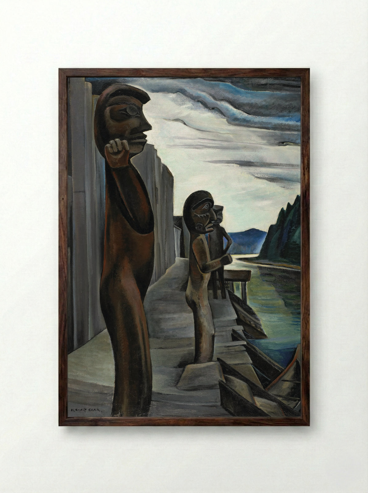 Blunden Harbour - Emily Carr - Framed Print Dark Wood
