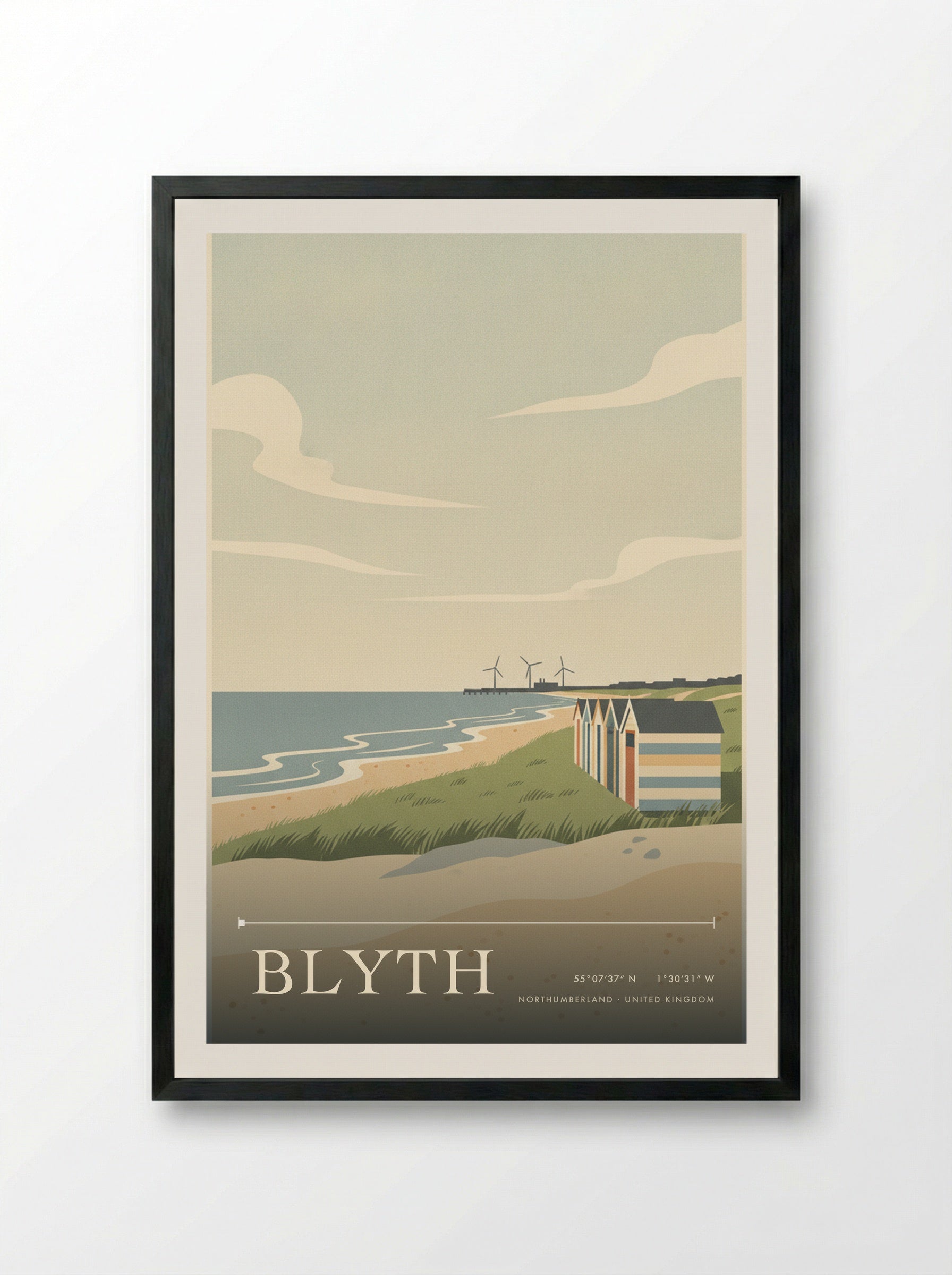 Blyth Northumberland United Kingdom Travel Poster - Framed Print Black