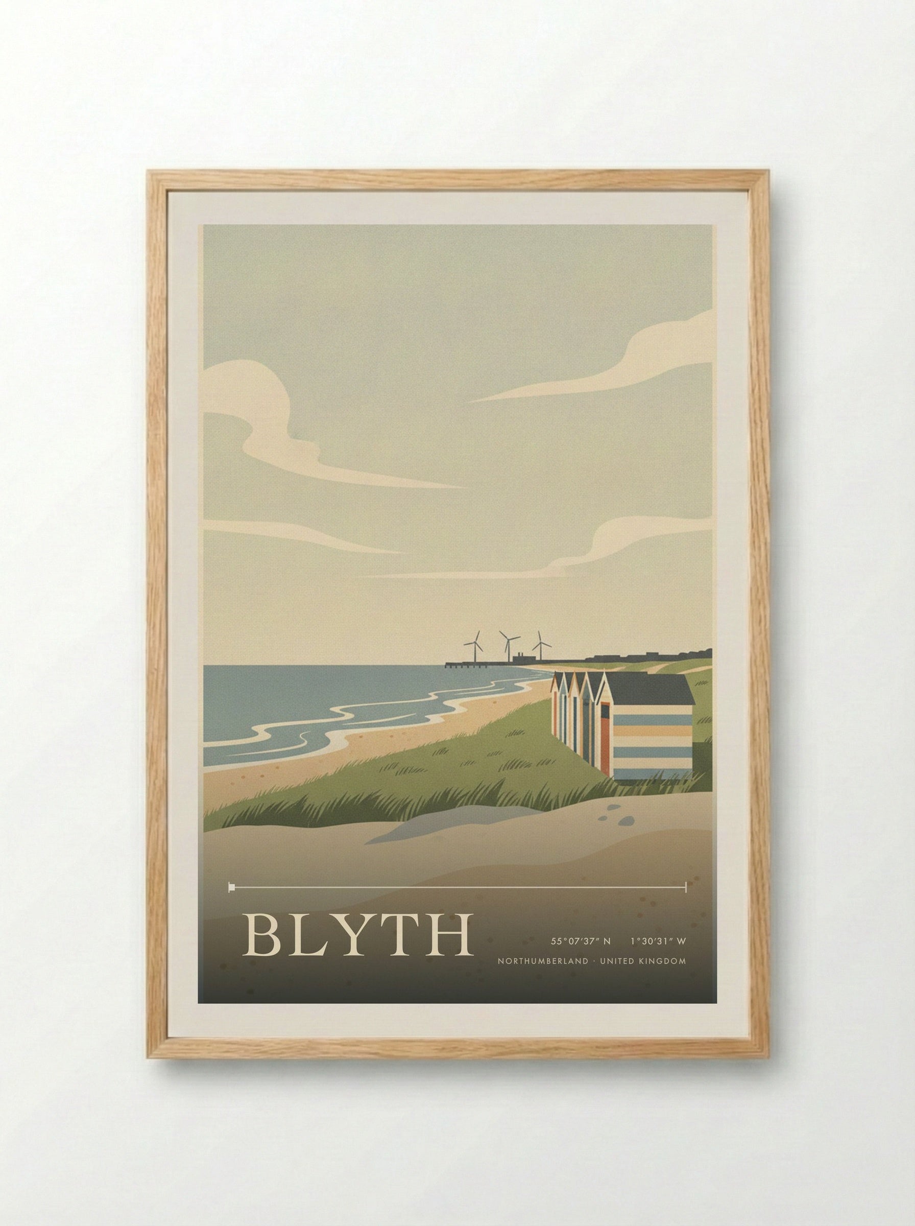 Blyth Northumberland United Kingdom Travel Poster - Framed Print Wood