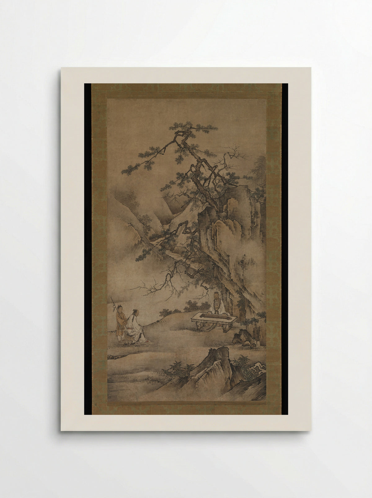 Bo Ya Plays the Qin as Zhong Ziqi Listens - Kano Motonobu - Poster