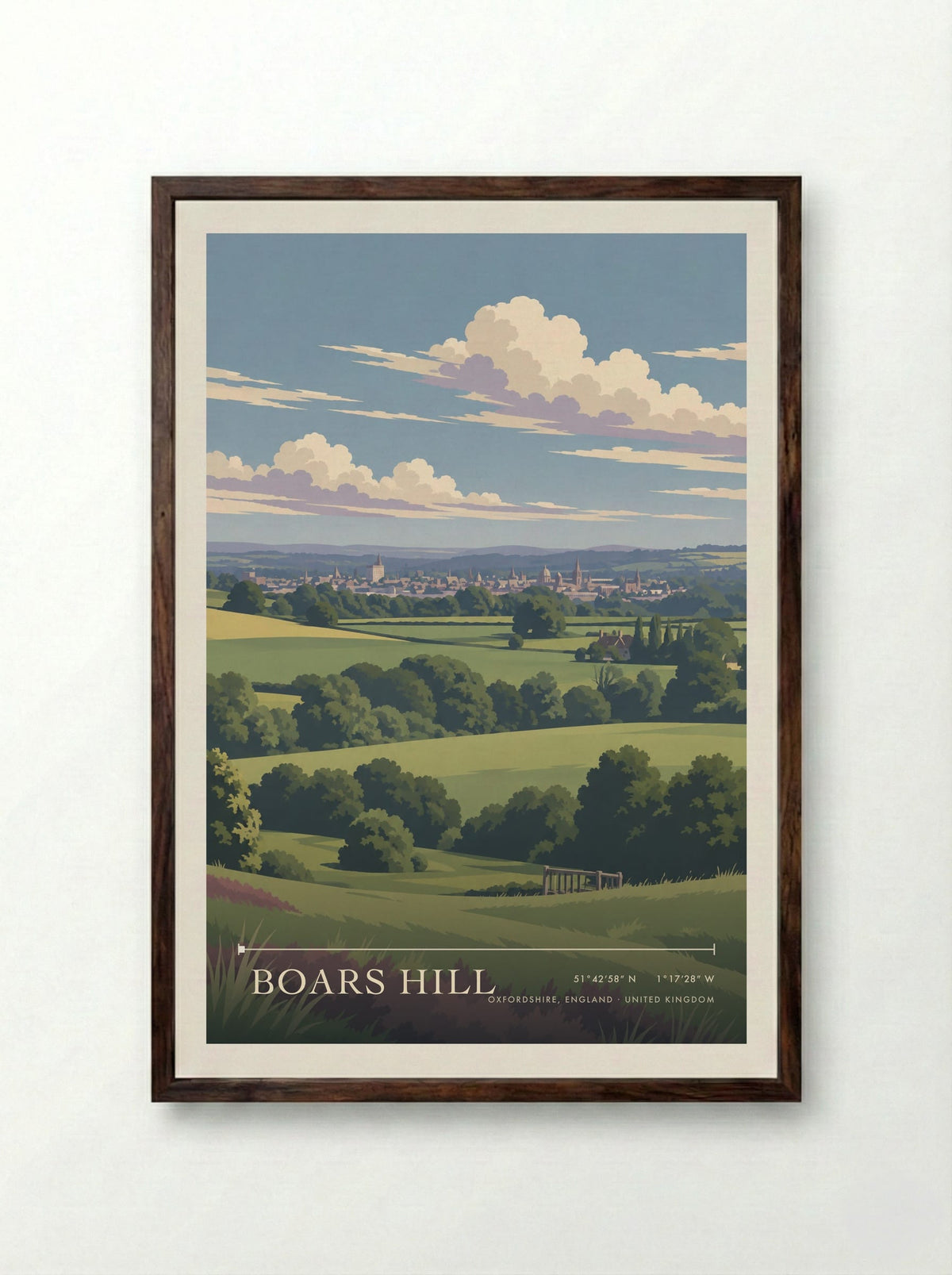 Boars Hill, Oxfordshire, England | Travel Poster - Framed Print Dark Wood