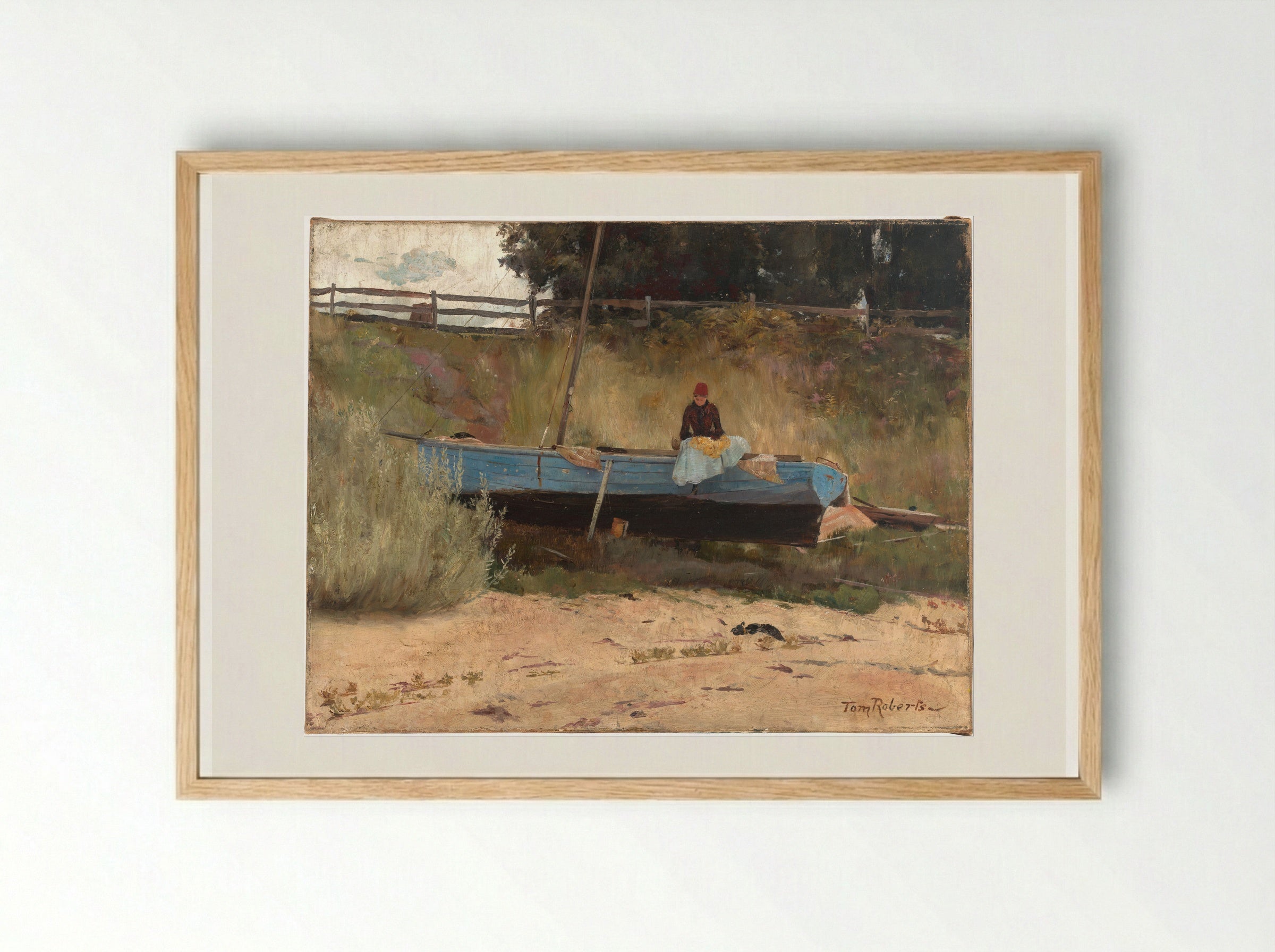 Boat on Beach, Queenscliff - Tom Roberts - Framed Print Wood