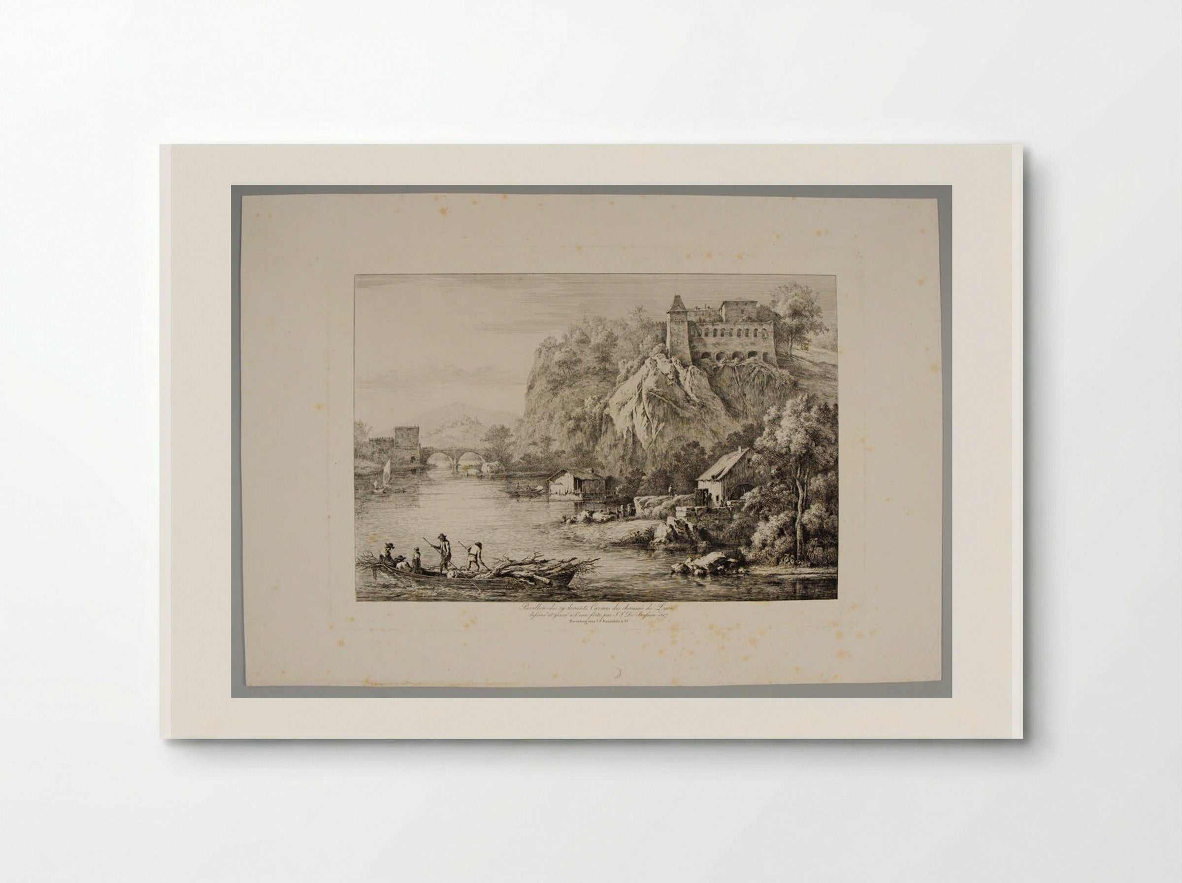 Boatman Conducting a Boat Laden with Old Trees - Jean-Jacques de Boissieu - Poster