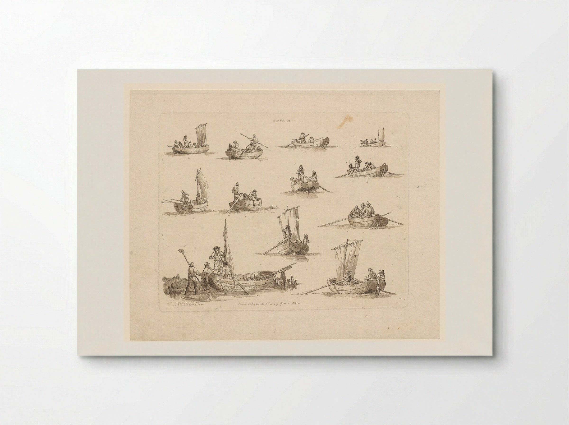 Boats, Plate 4 - John Hill - Poster