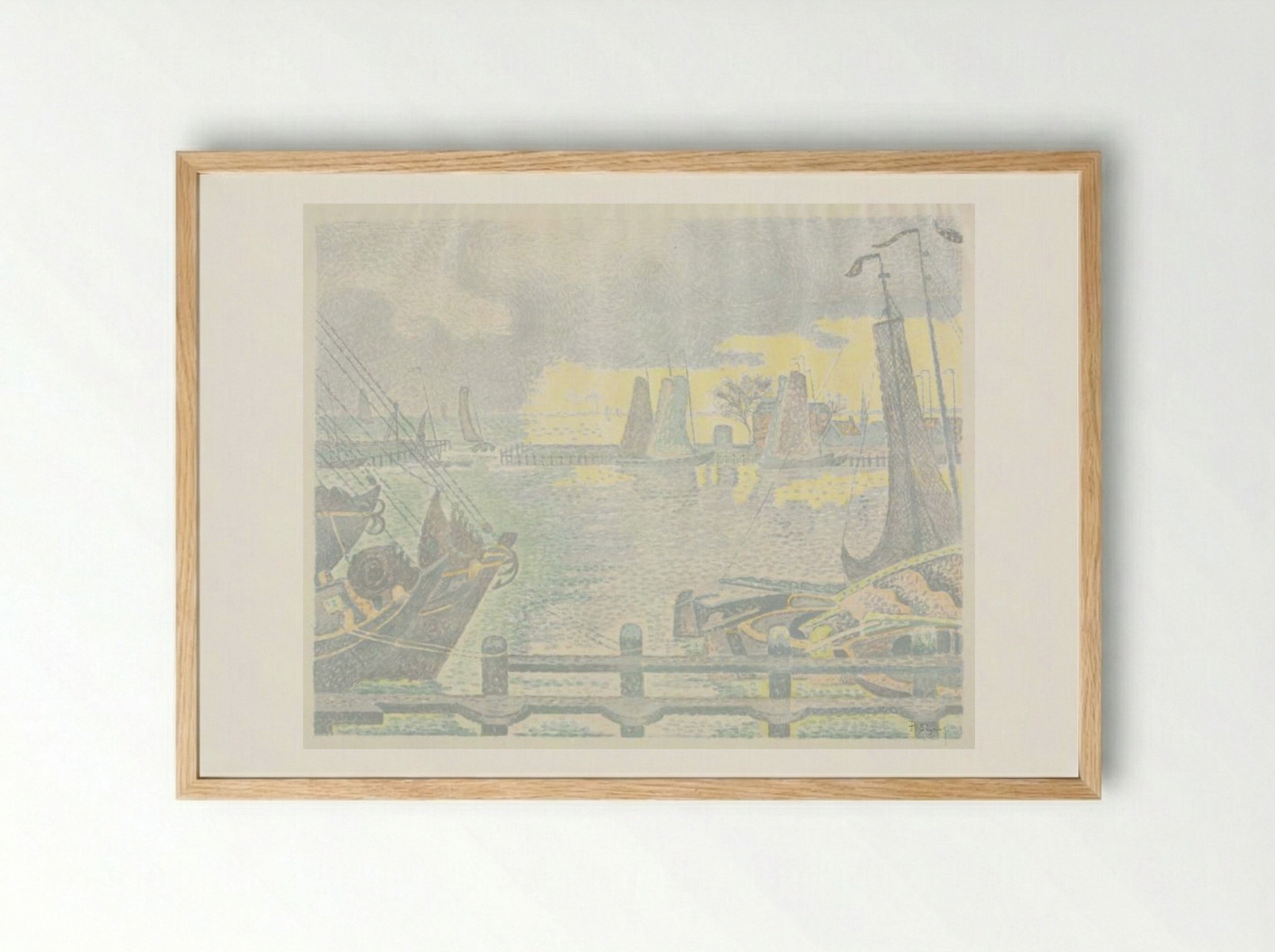 Boats at Flushing - Paul Signac - Framed Print Wood