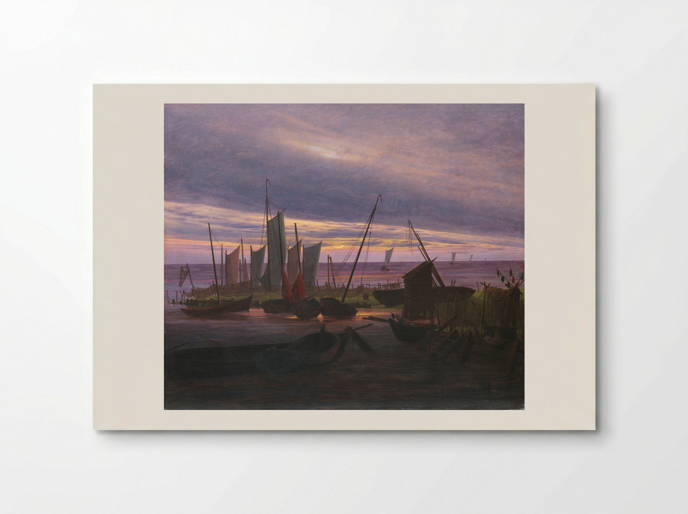 Boats in the Harbour at Evening - Caspar David Friedrich - Poster