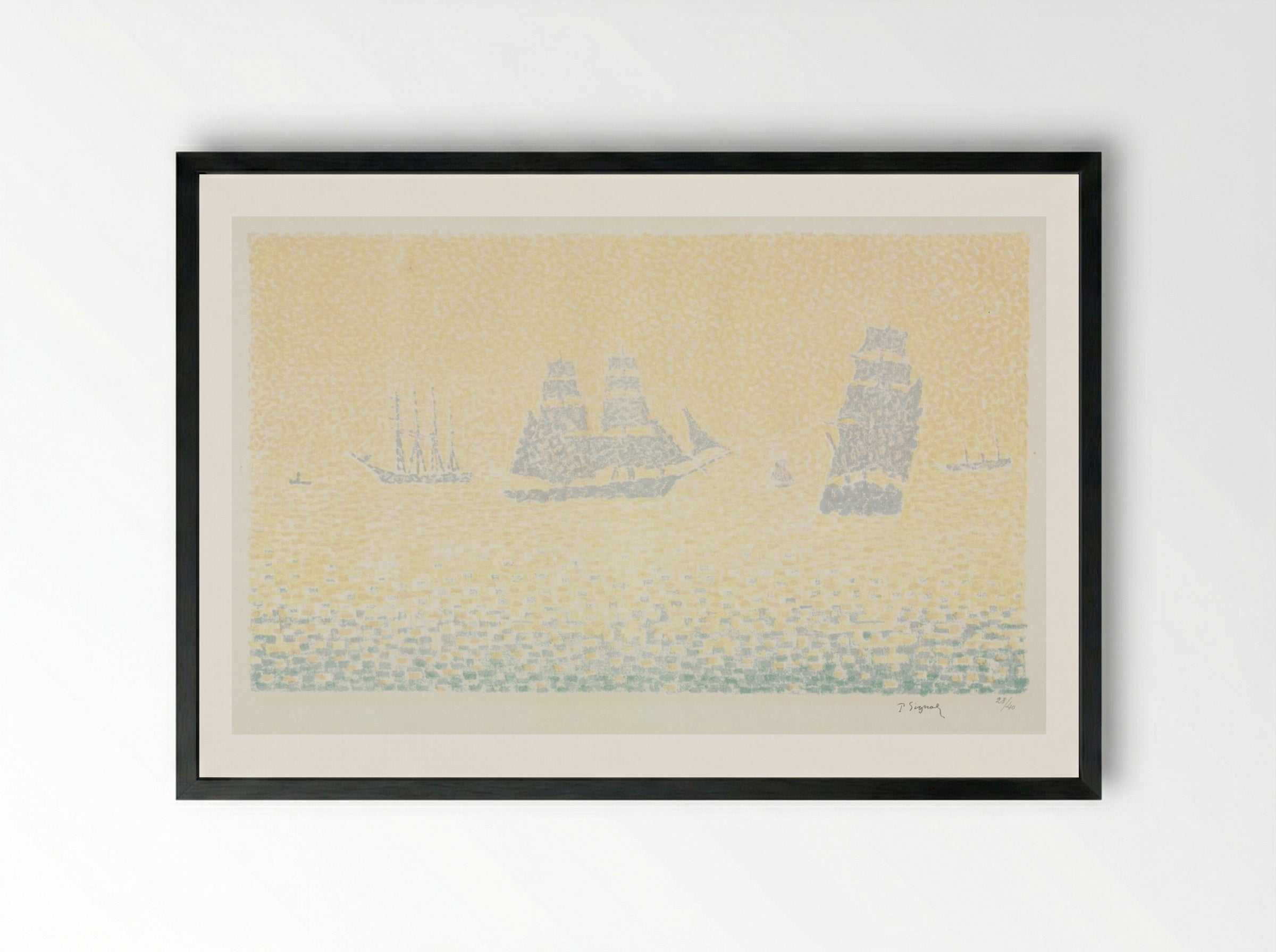 Boats - Paul Signac - Framed Print Black