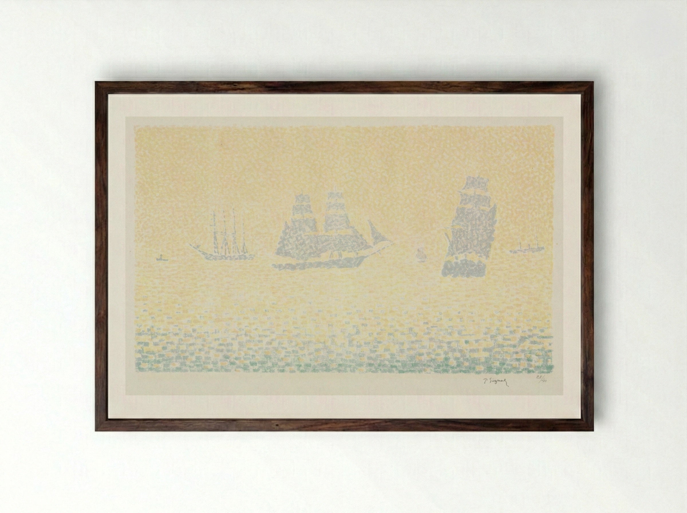Boats - Paul Signac - Framed Print Dark Wood